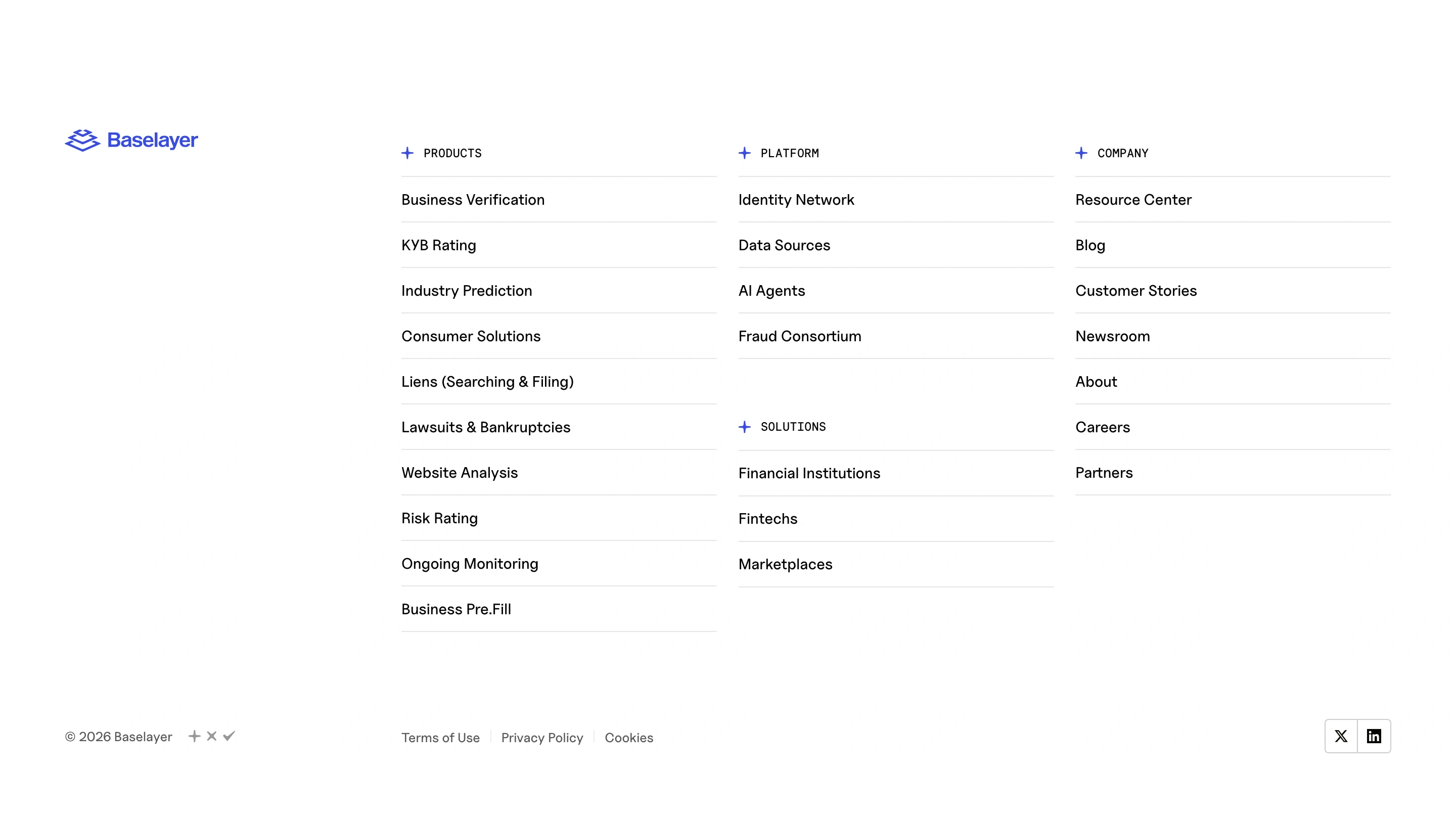 Baselayer Site Navigation Footer Design