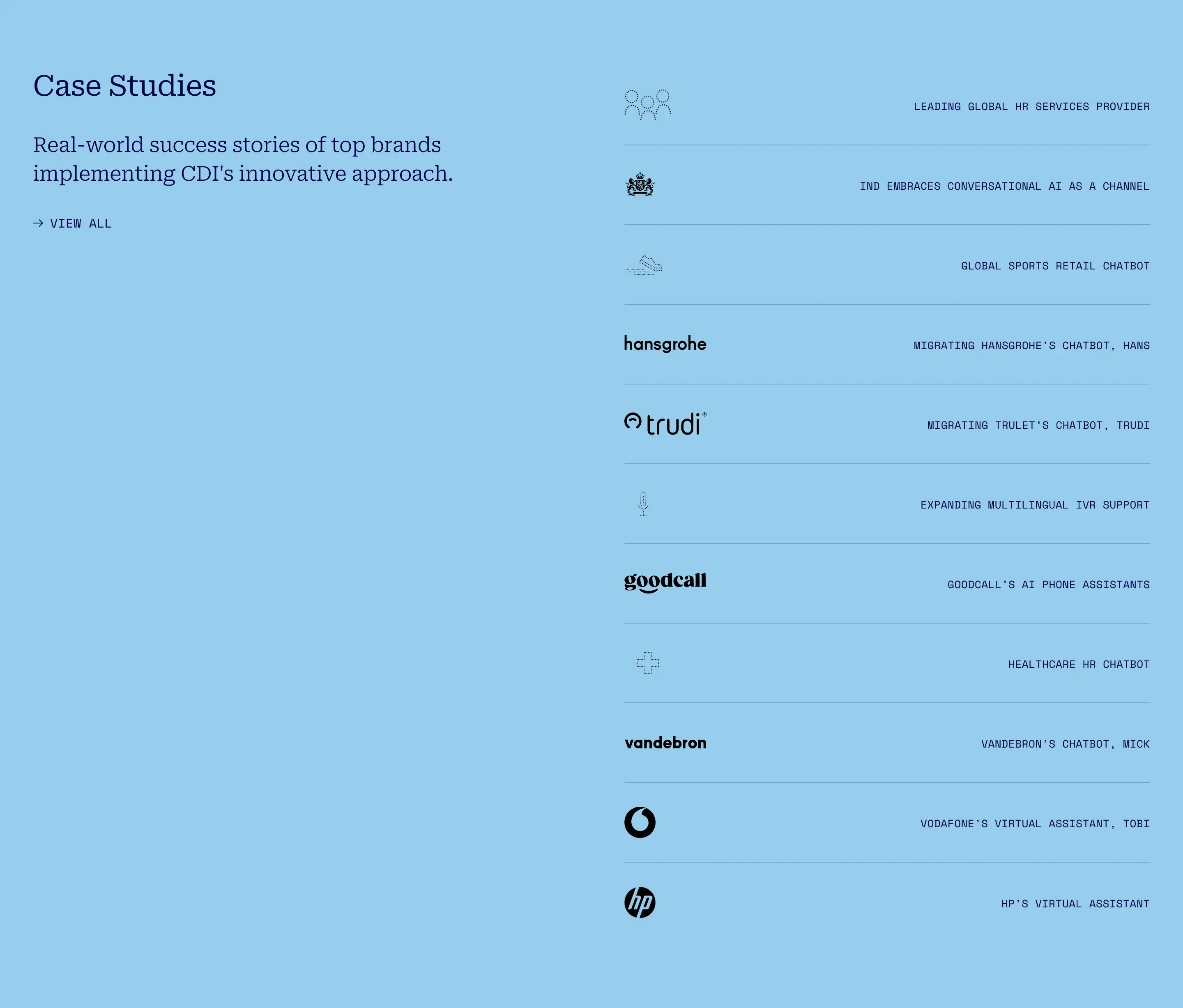 CDI Customer Case Study List Design