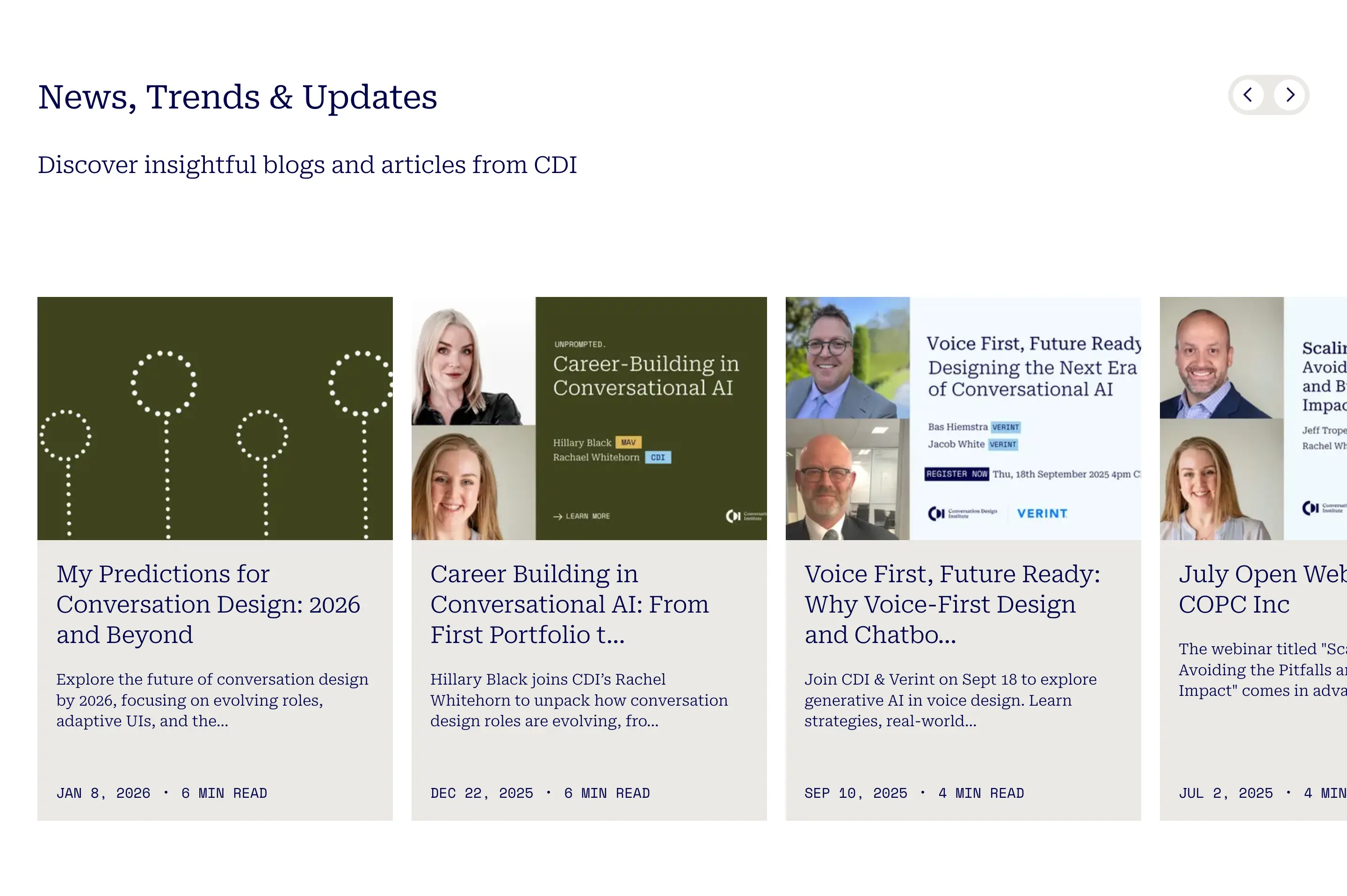 CDI News Trends Blog Card Carousel Design