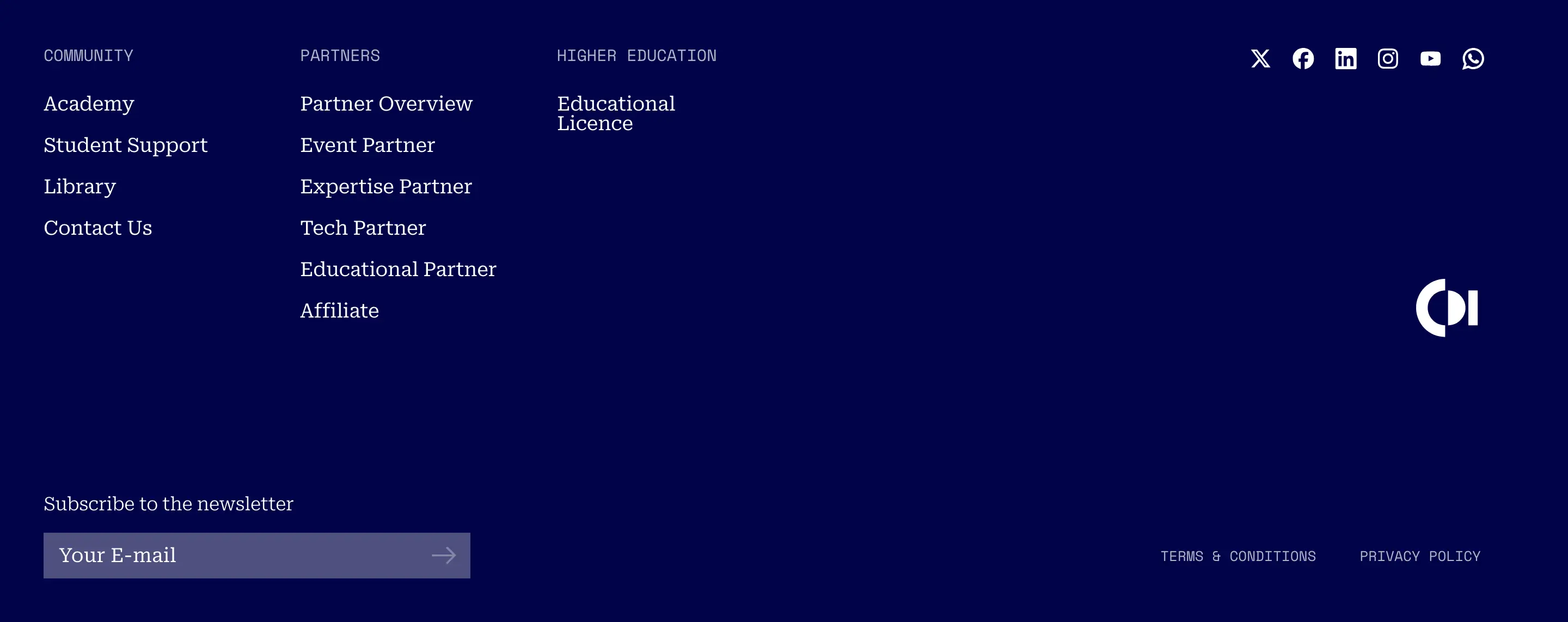 CDI Site Navigation Footer Design