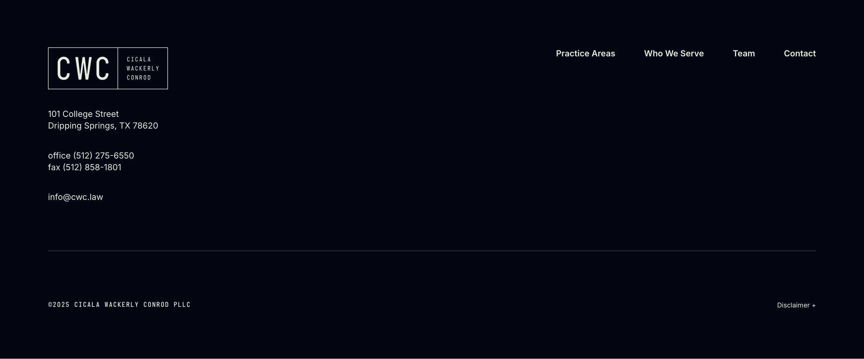 CWC Corporate Info Footer Design