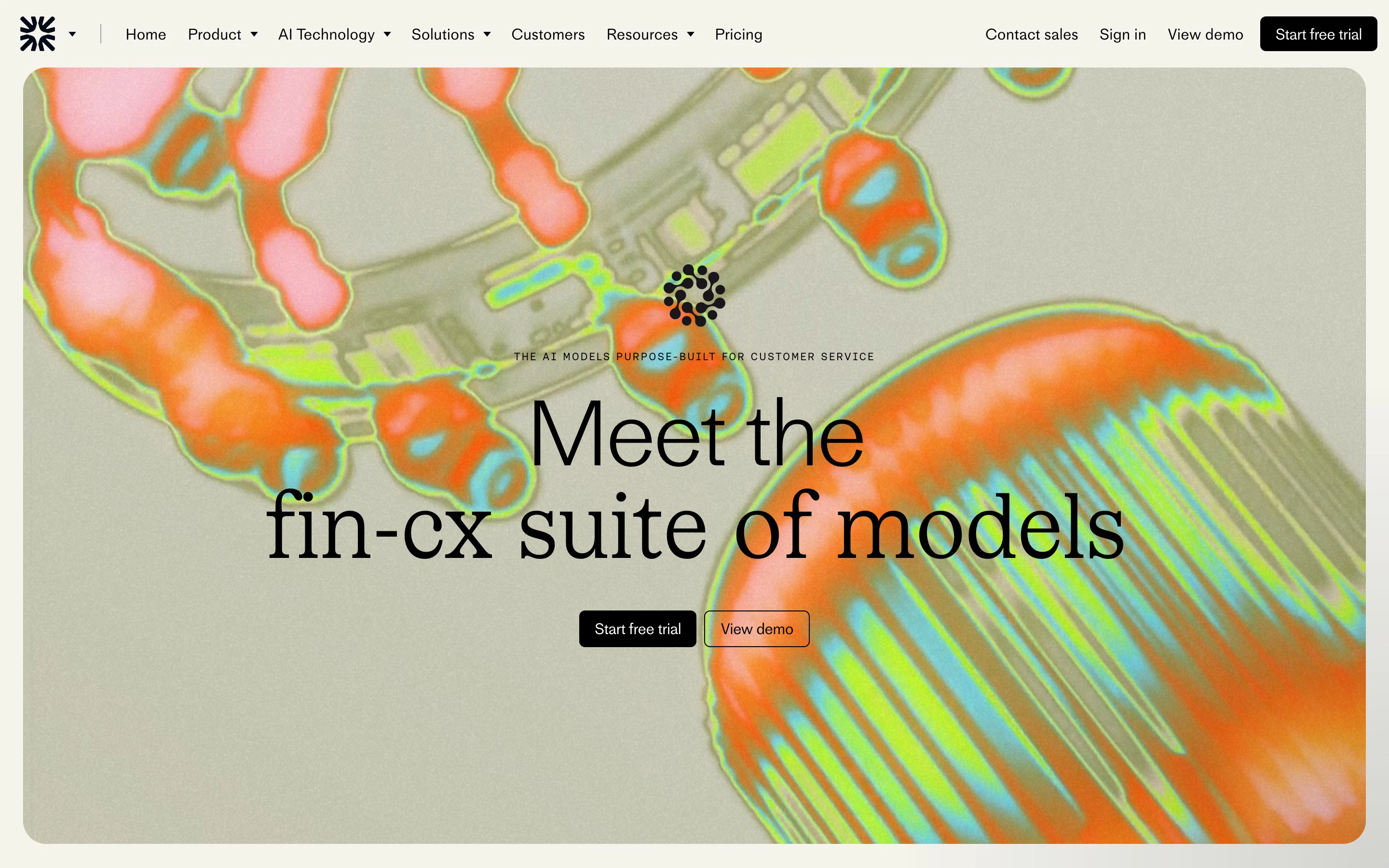 Fin AI CX Model Hero Section