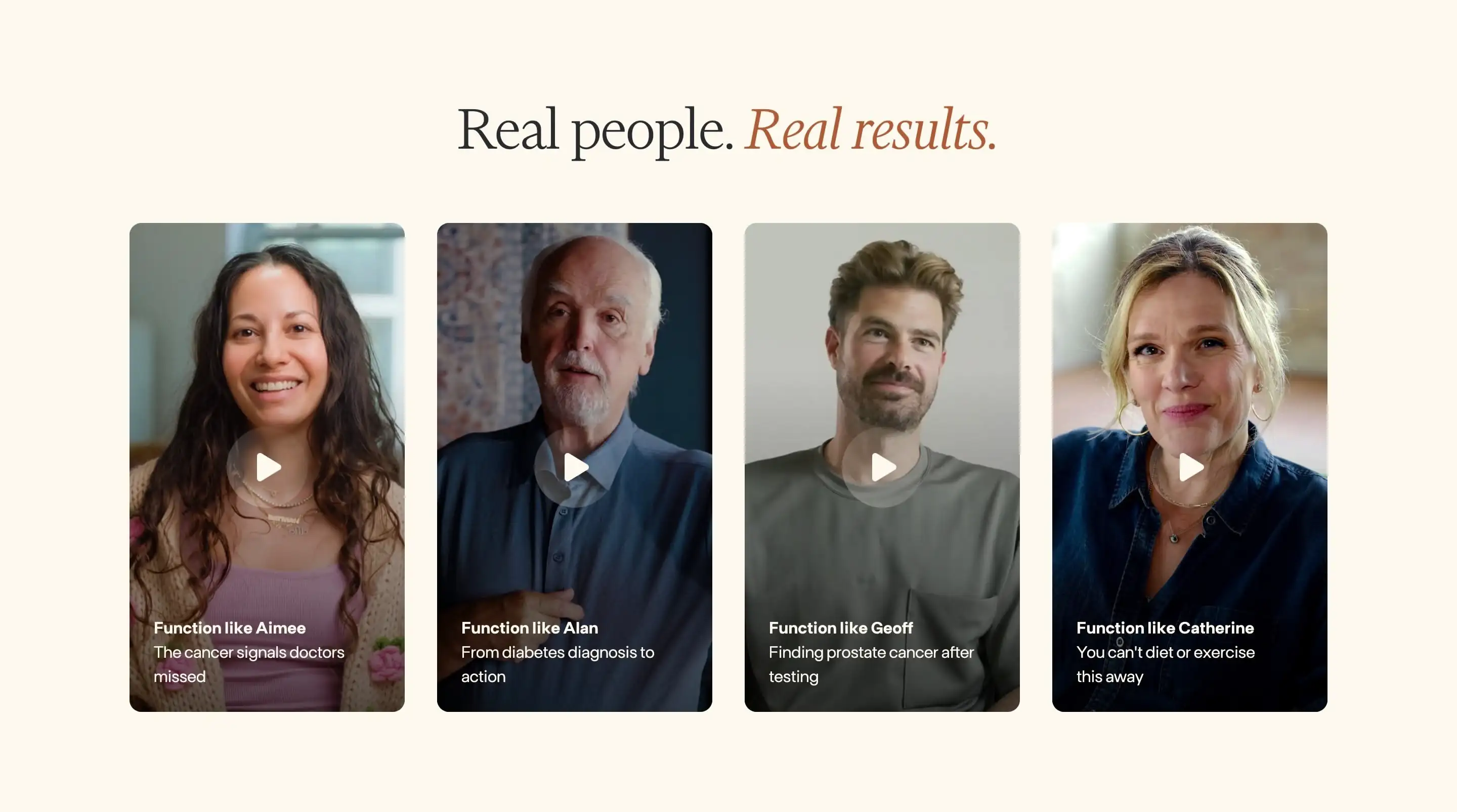 Function Real Results Testimonial Grid Design