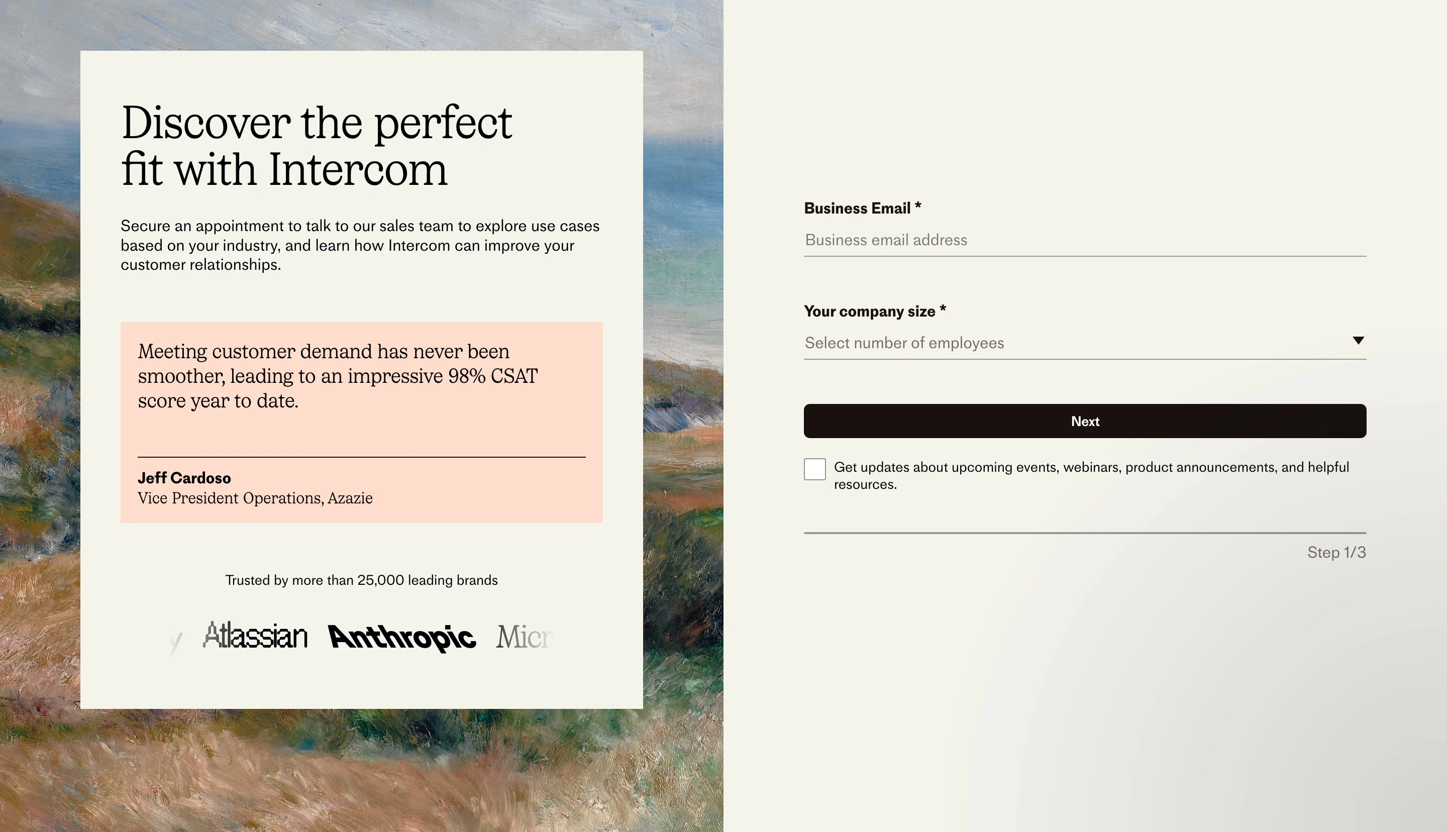 Intercom Contact Section Design