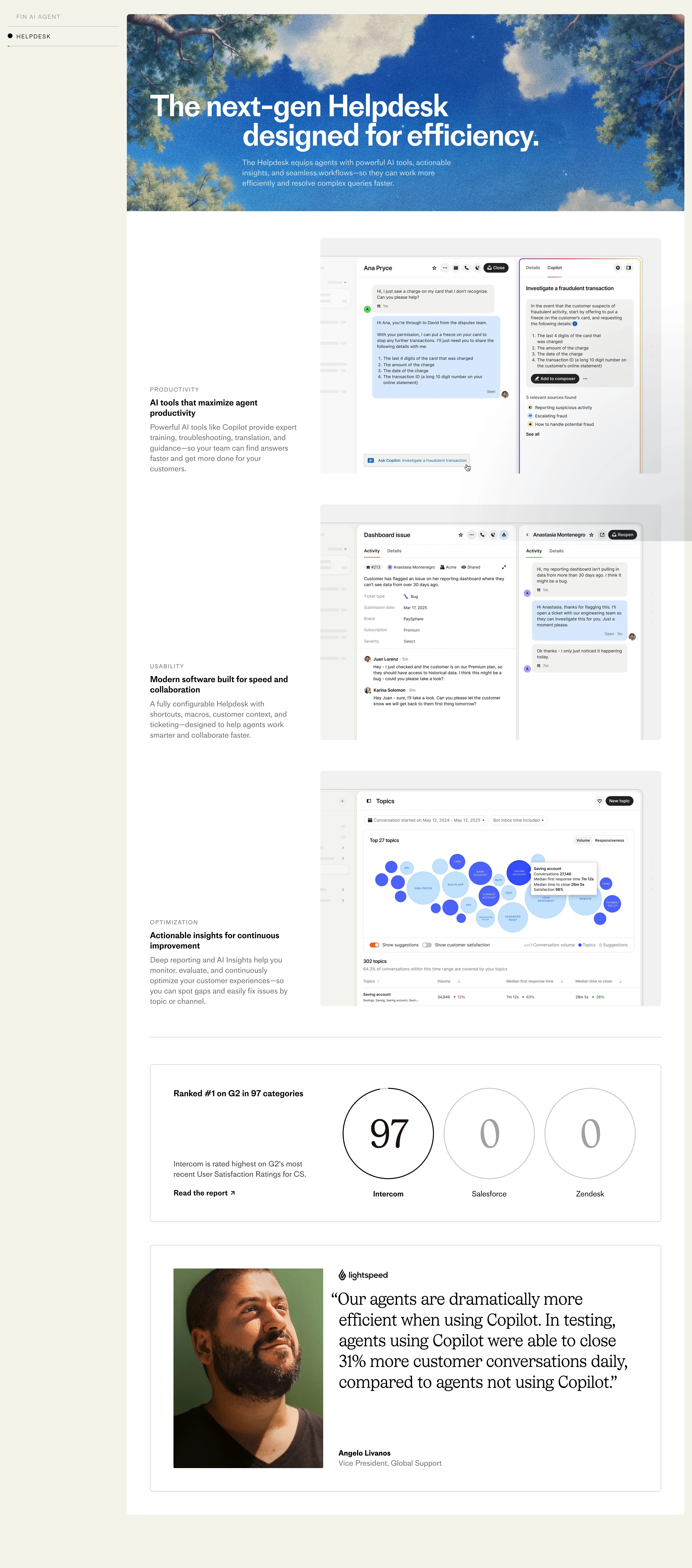 Intercom Home Page Section Help Desk Feature