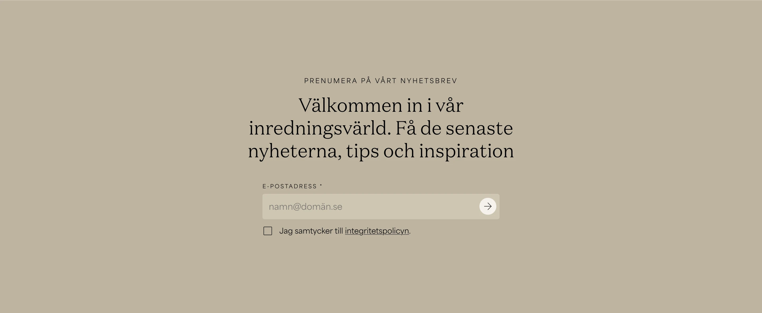 Norrlands Tra Newsletter CTA Design