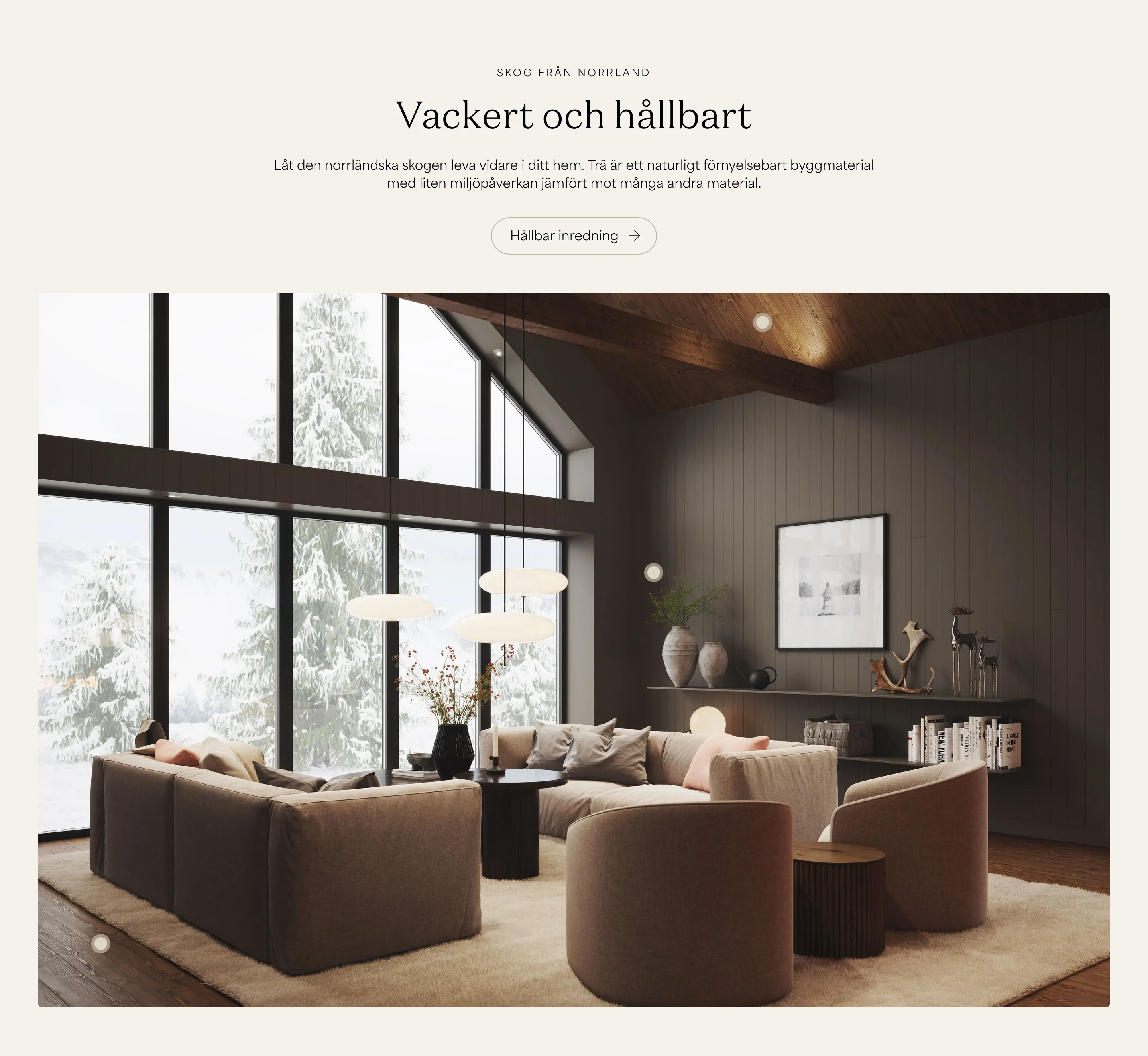 Norrlands Tra Sustainable Interior Hero Design