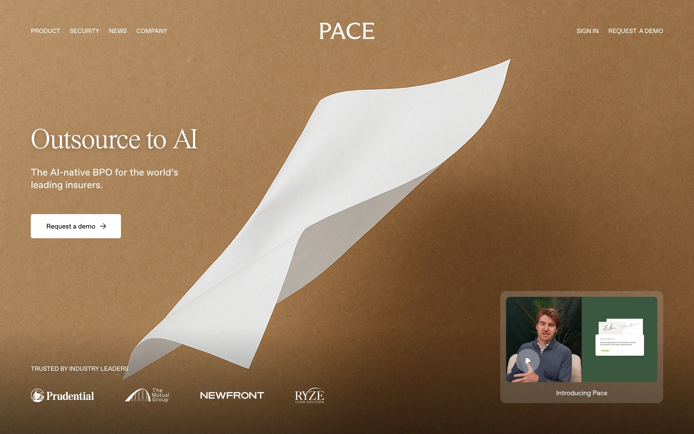 Pace AI Invoicing Hero Design