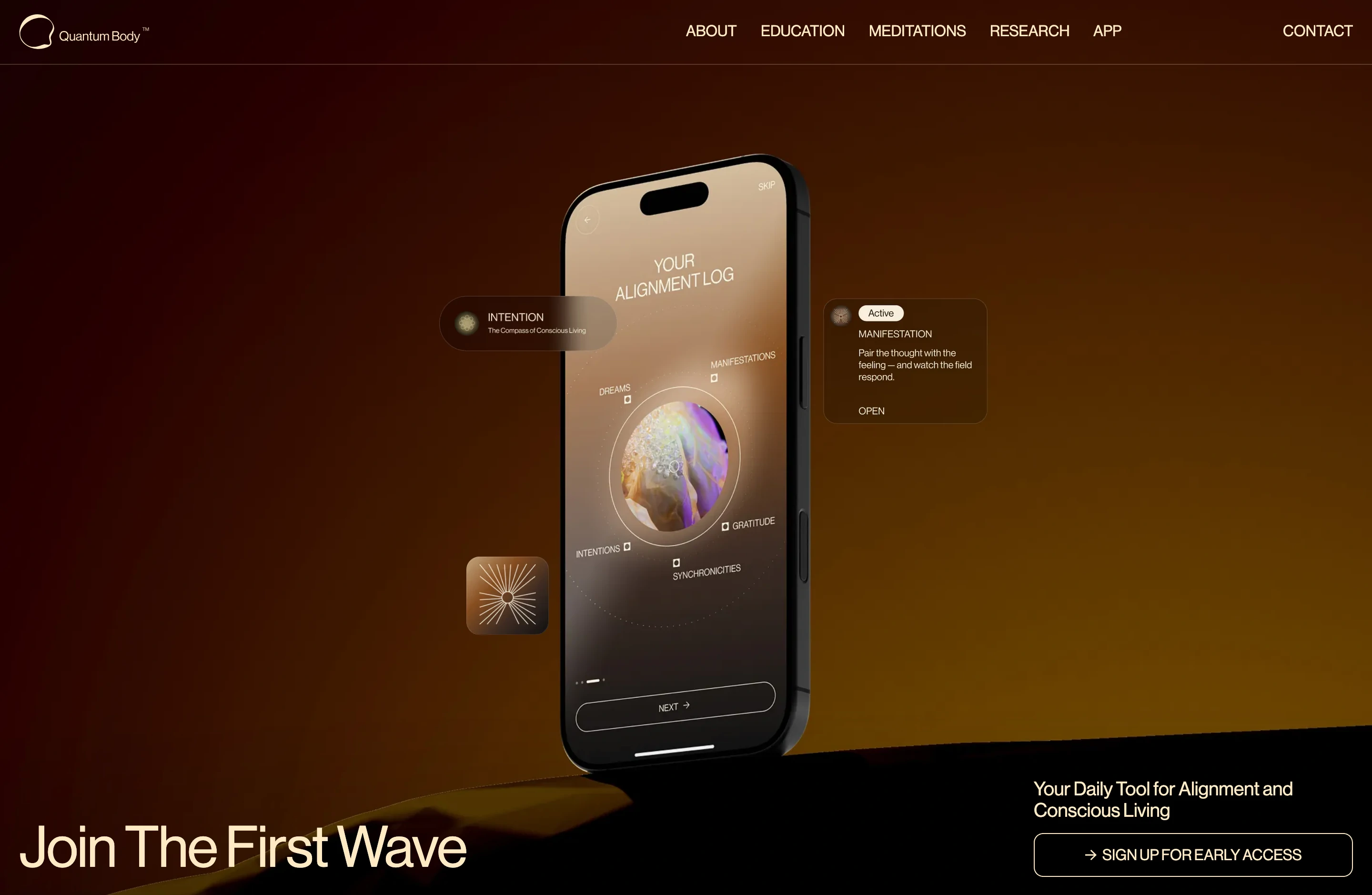 Quantum Body Mobile App Hero Design