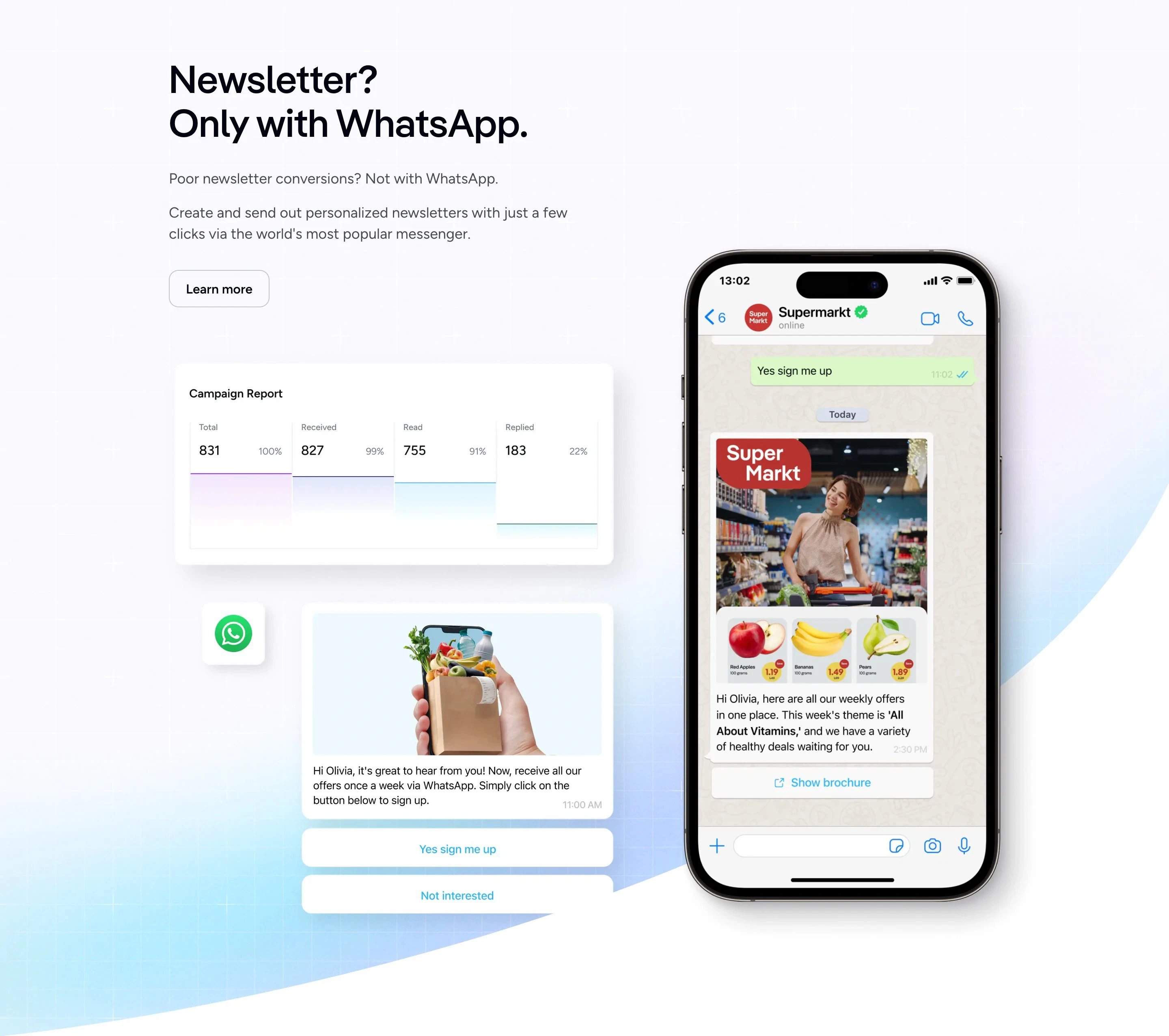 Superchat Home Page Section Newsletter