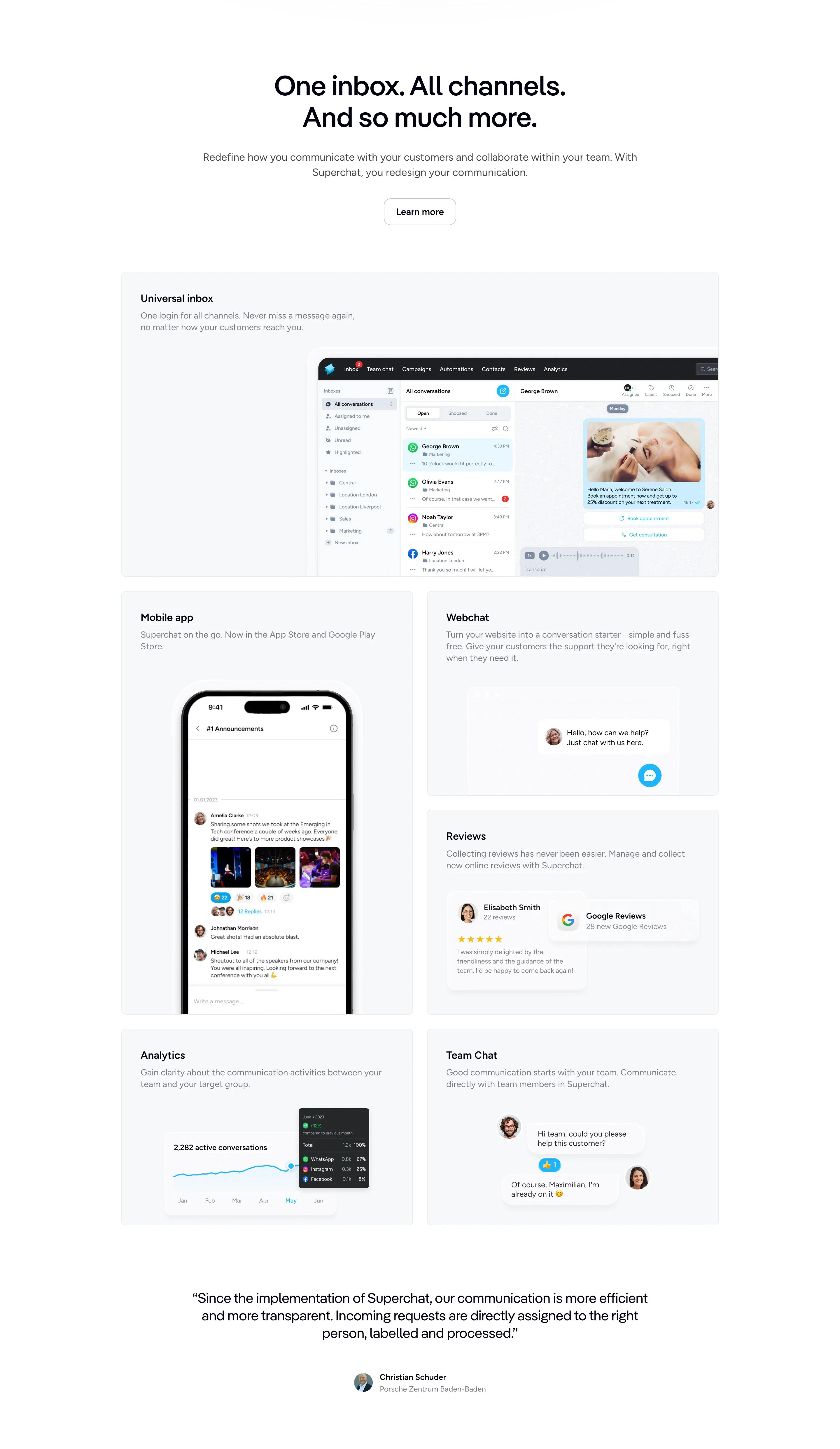 Superchat Home Page Section One Inbox Feature