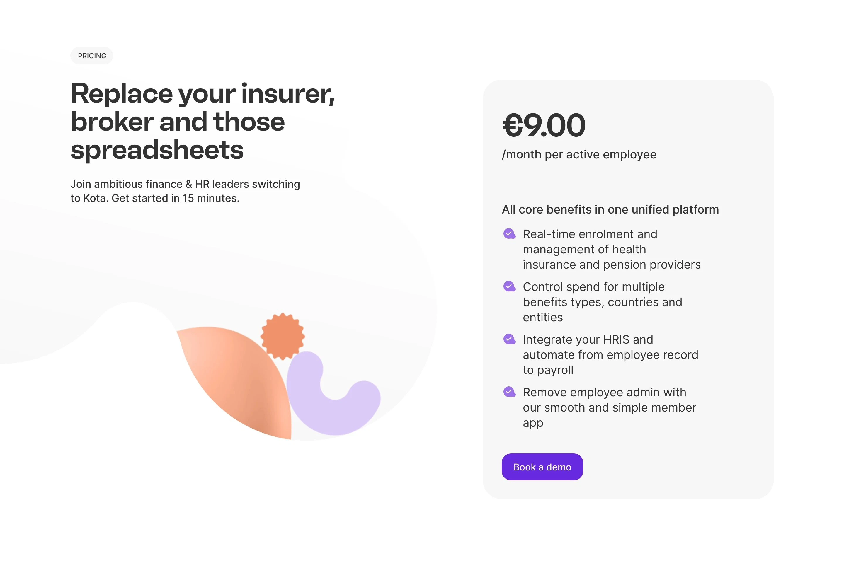 Kota Pricing Page Section Price