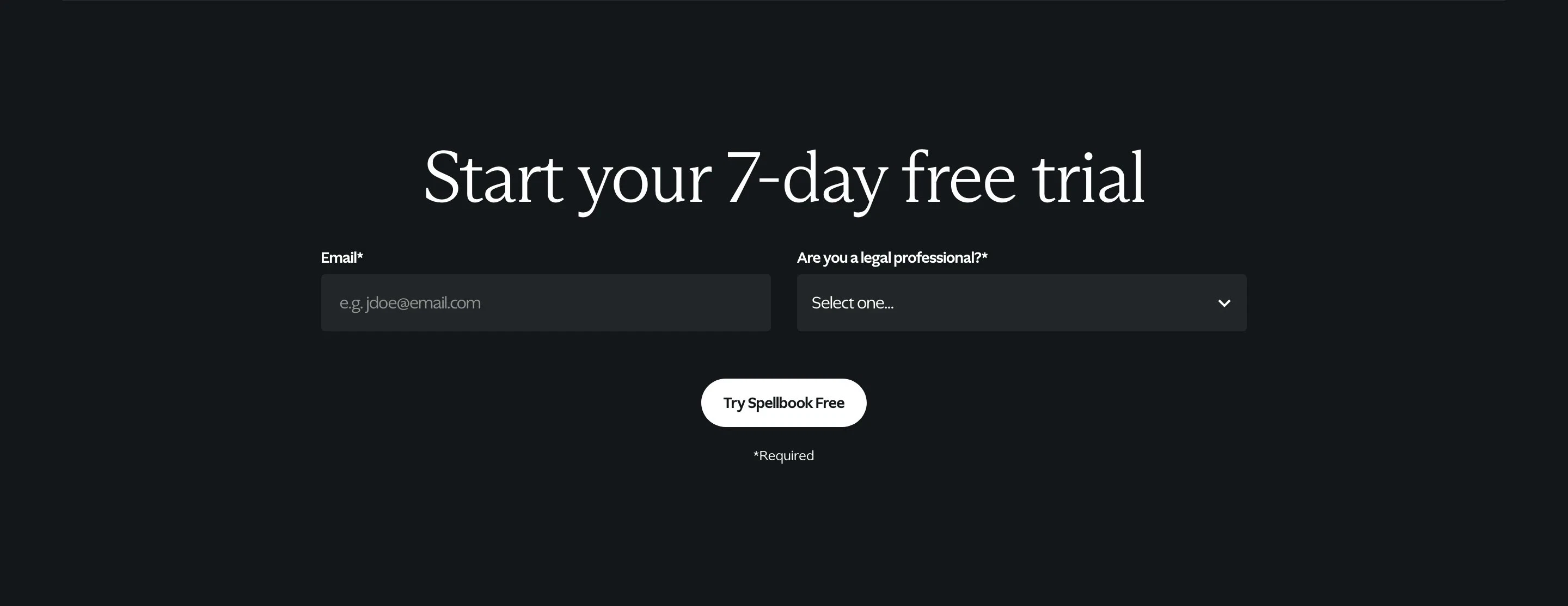 Spellbook Home Page Section Trial CTA