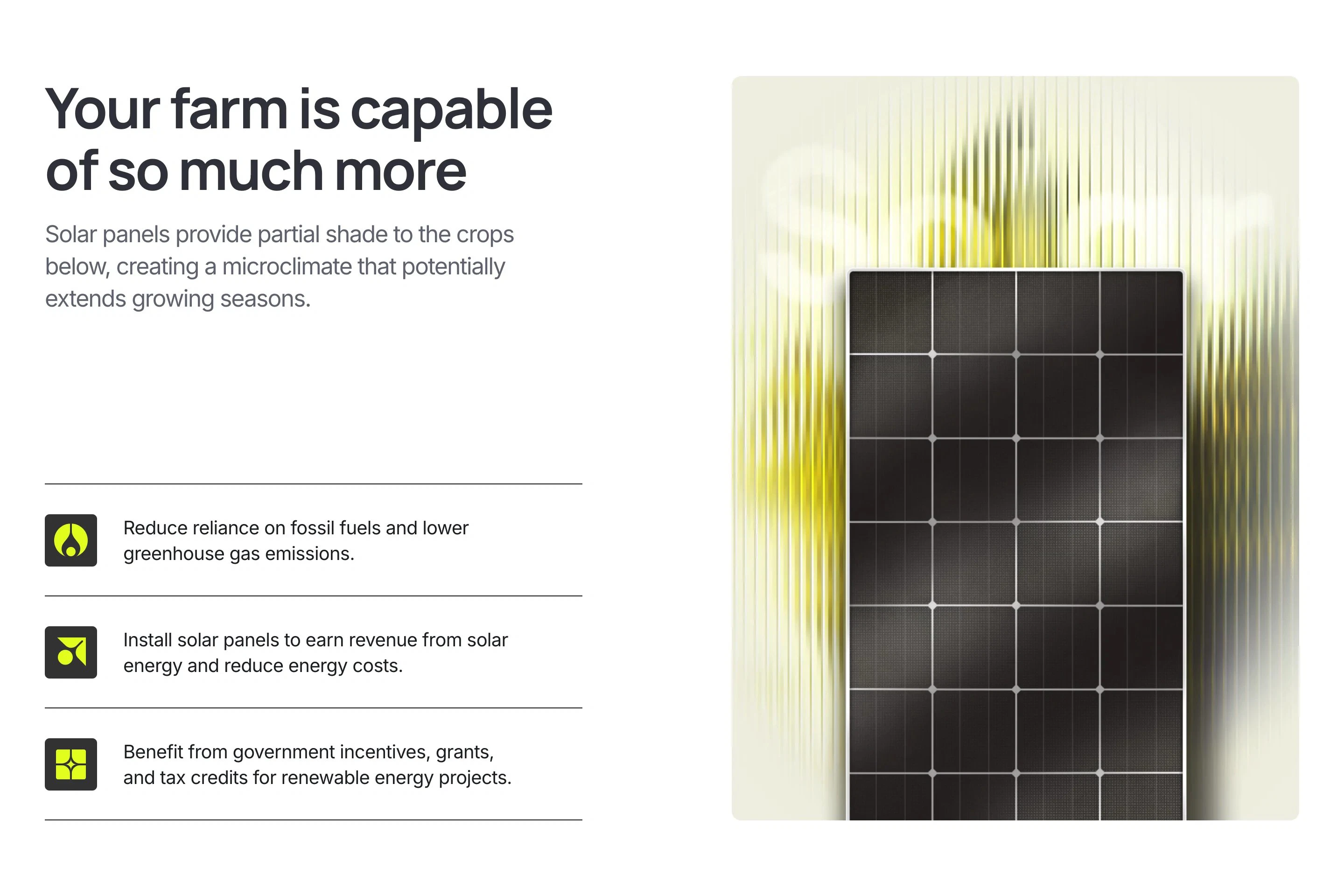 Solarpunk Home Page Section Benefits