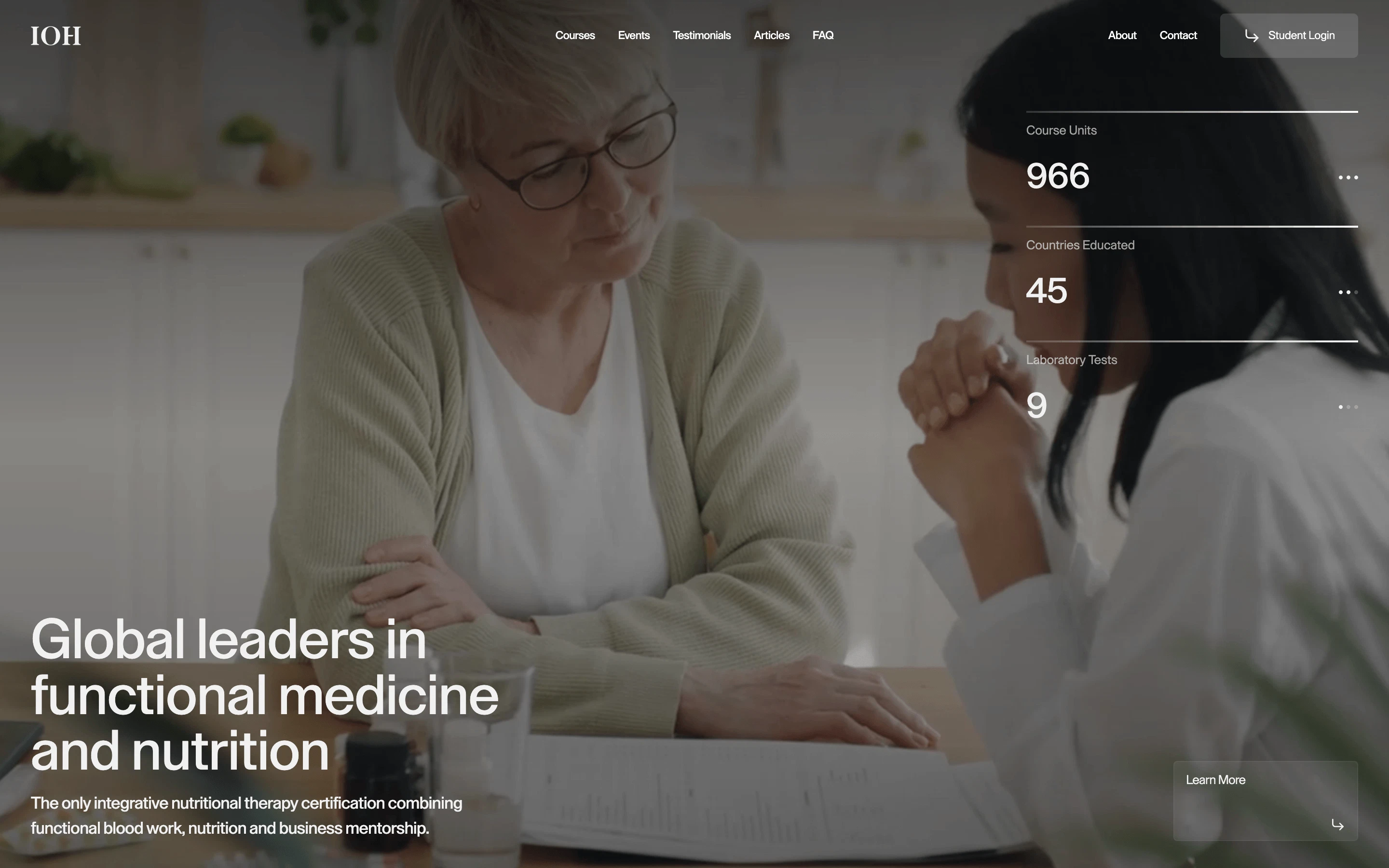 IOH Healthcare Education Hero Design