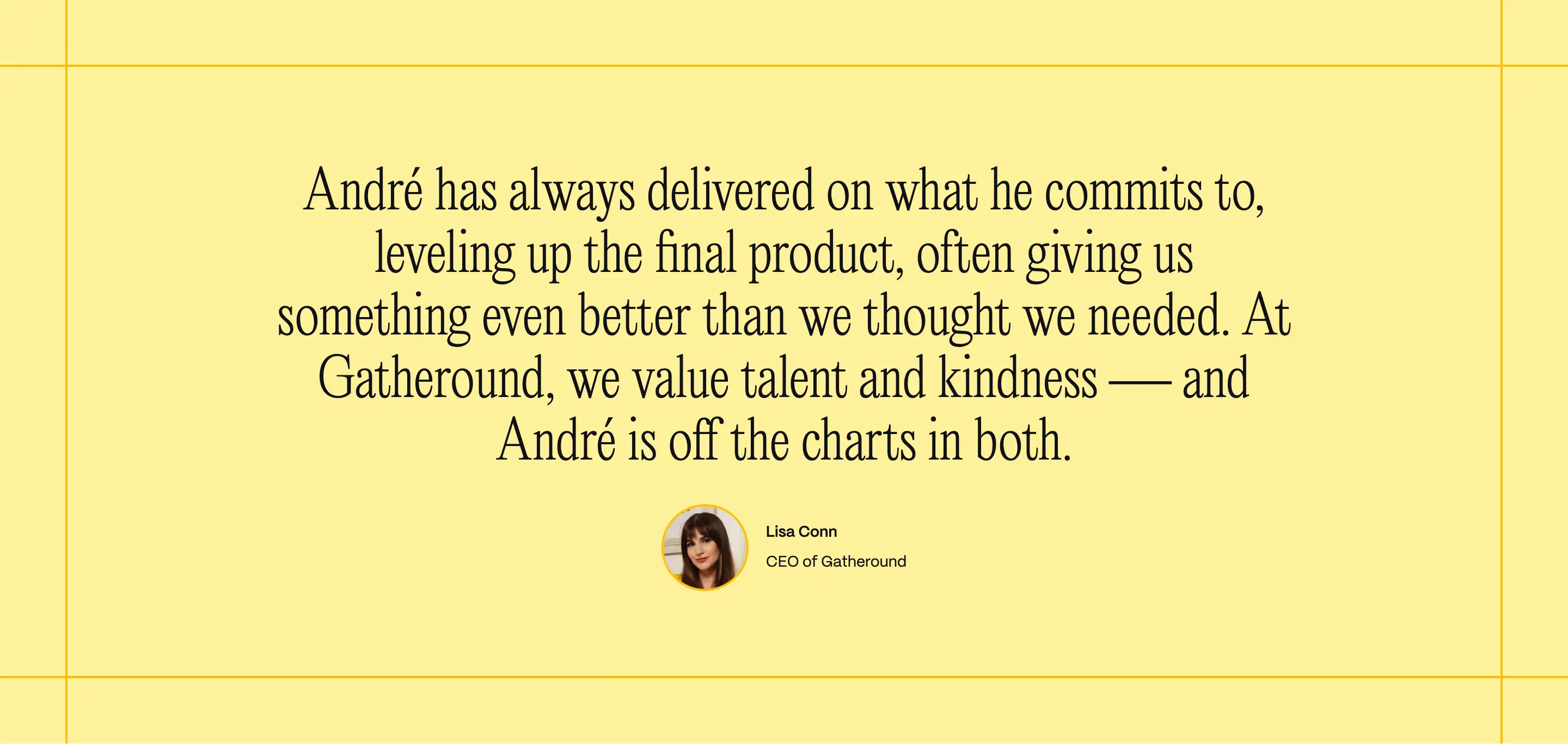 Andre Client Testimonial Design
