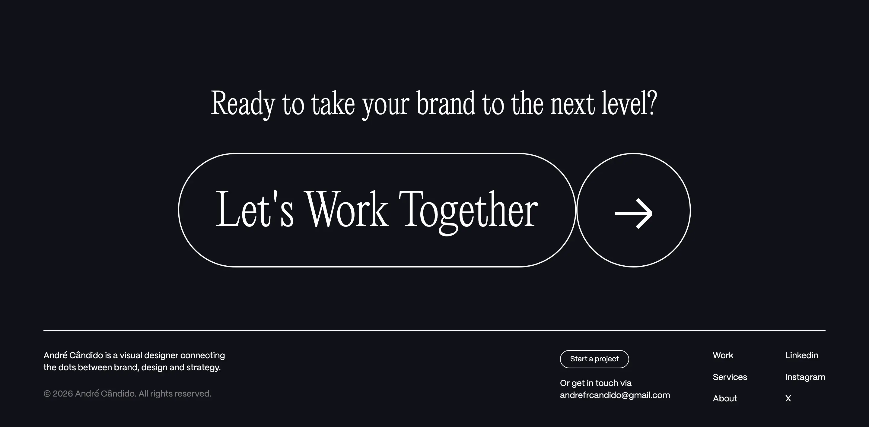 Andre Project Inquiry Footer Design
