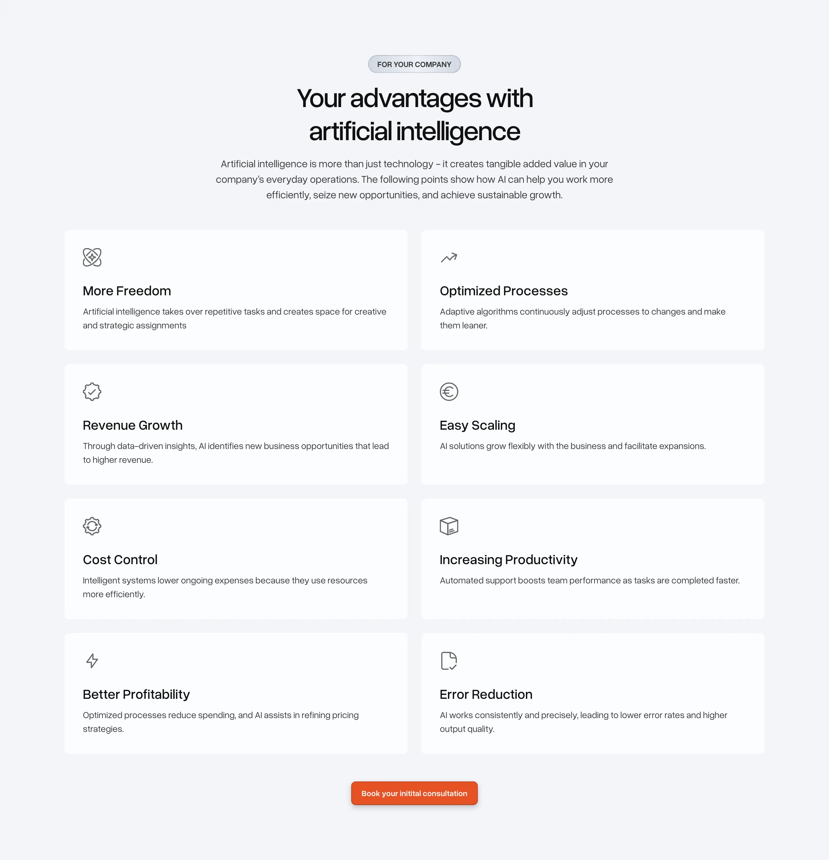 Bakedwith AI Advantages Benefit Listing Design