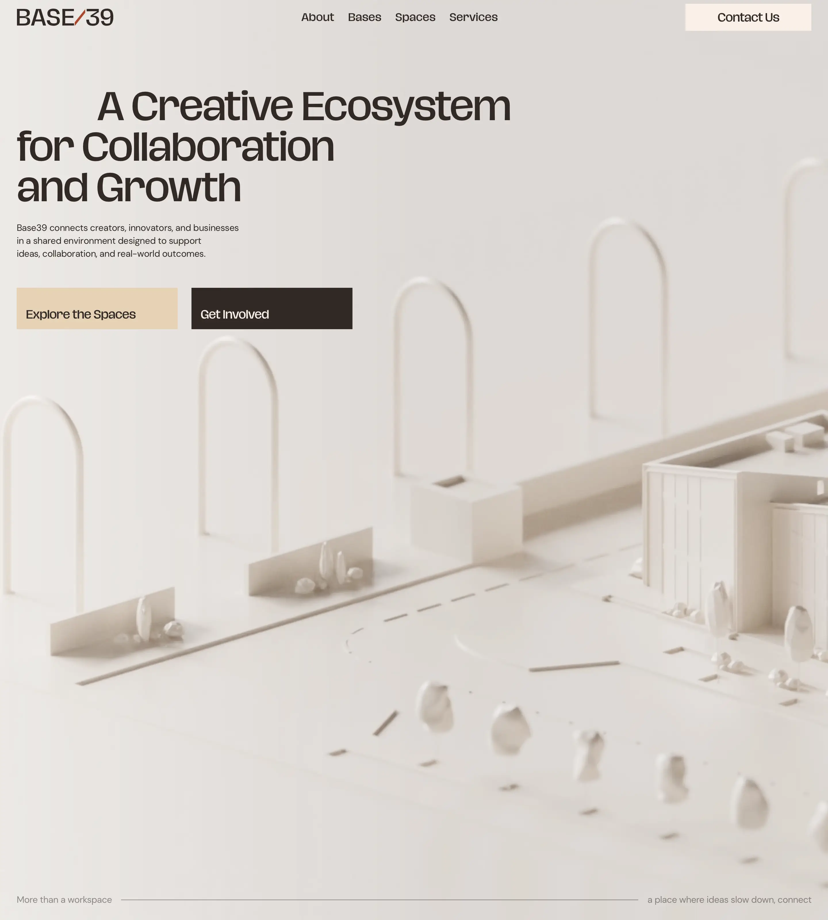 Base39 Creative Collaboration Hero Design