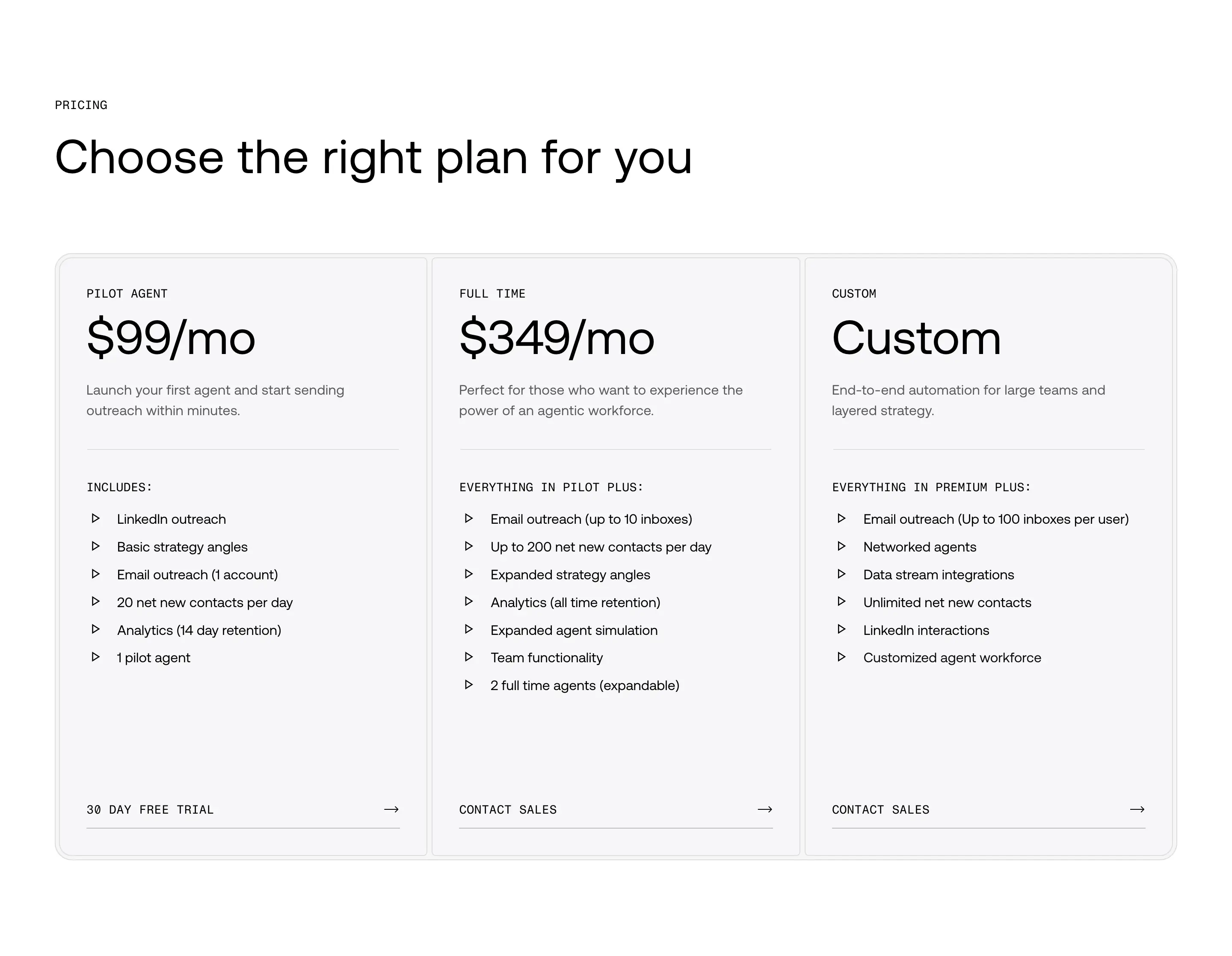 CallSine Plan Pricing Design