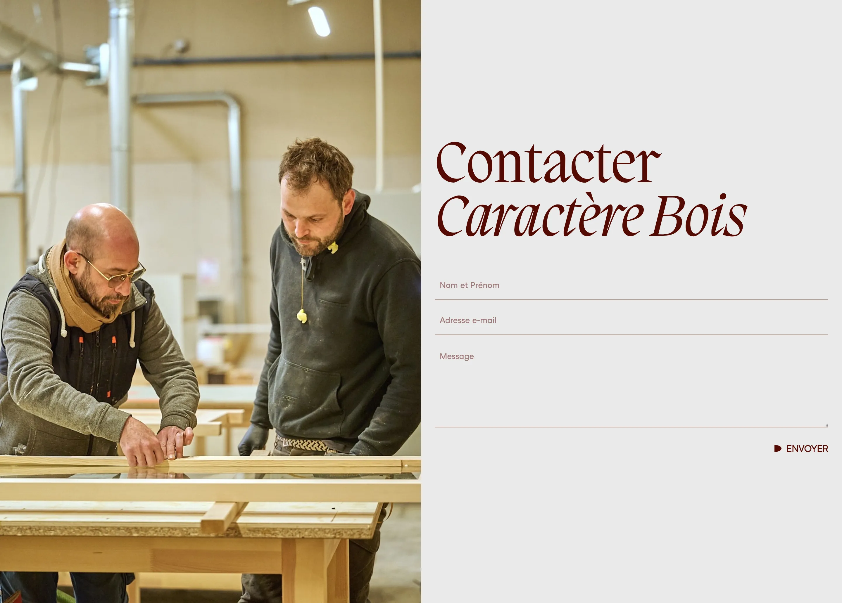 Caractere Bois Contact Form Design
