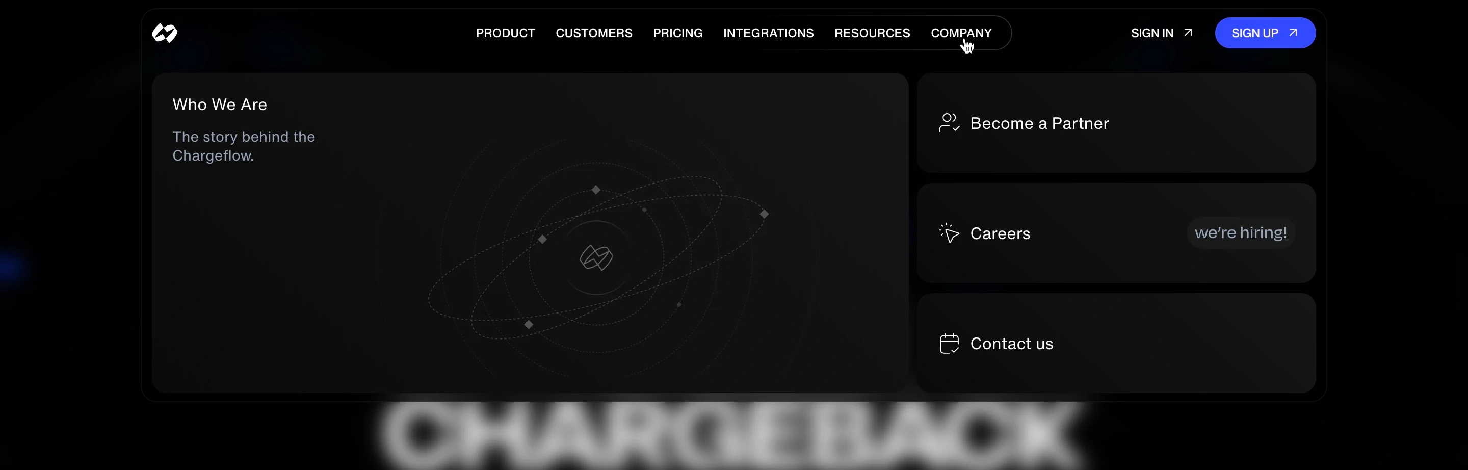 Chargeflow Company Navbar Design