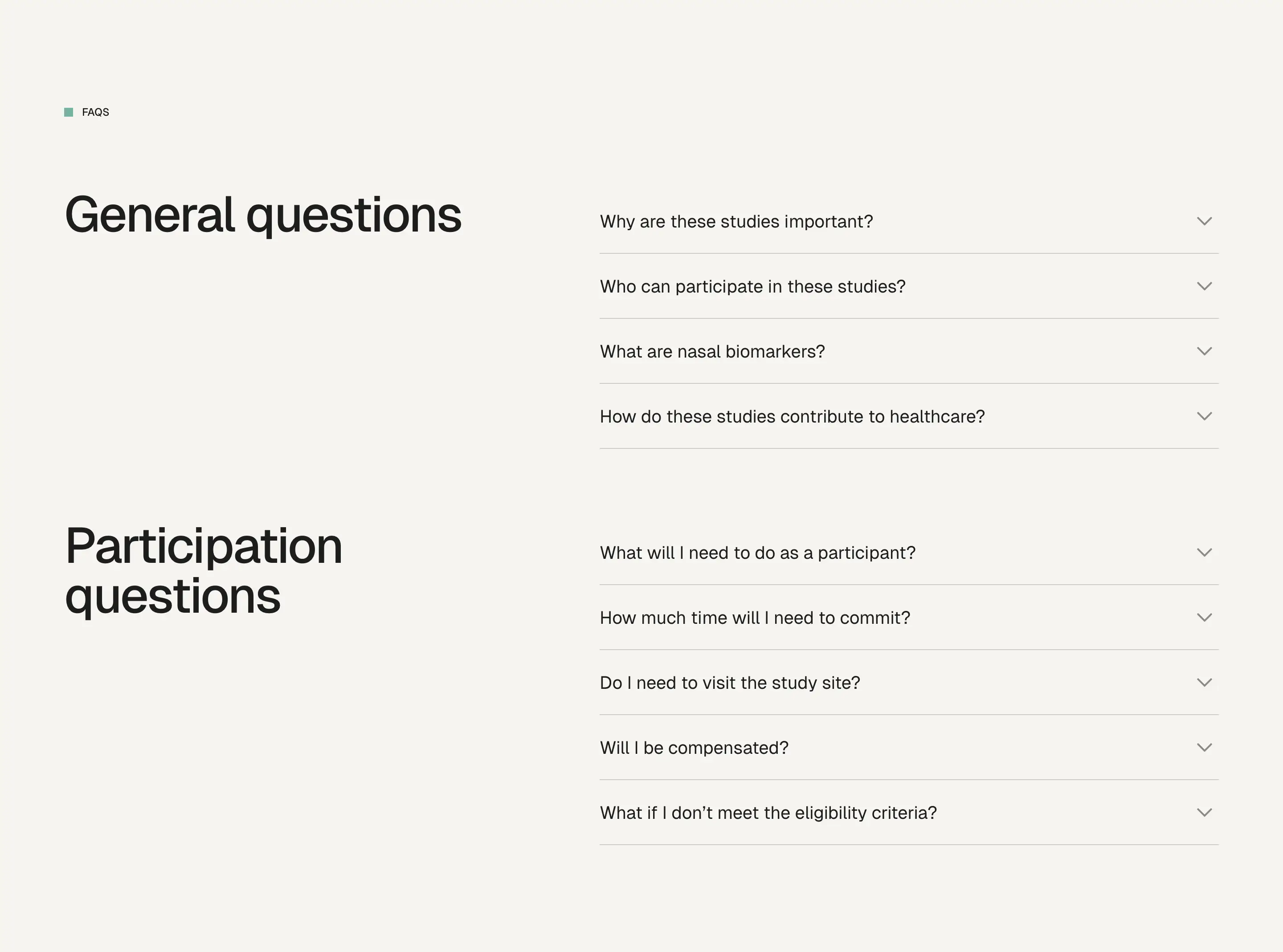 Diag-Nose General FAQ Design
