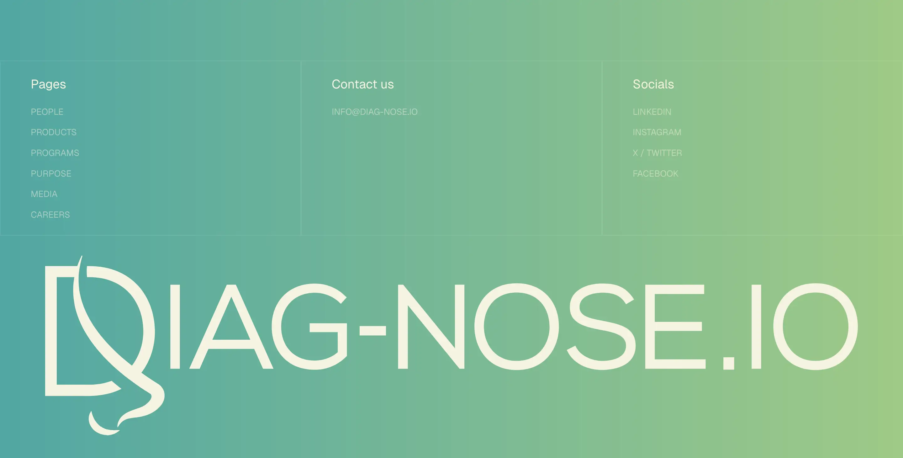 Diag-Nose Site Navigation Footer Design