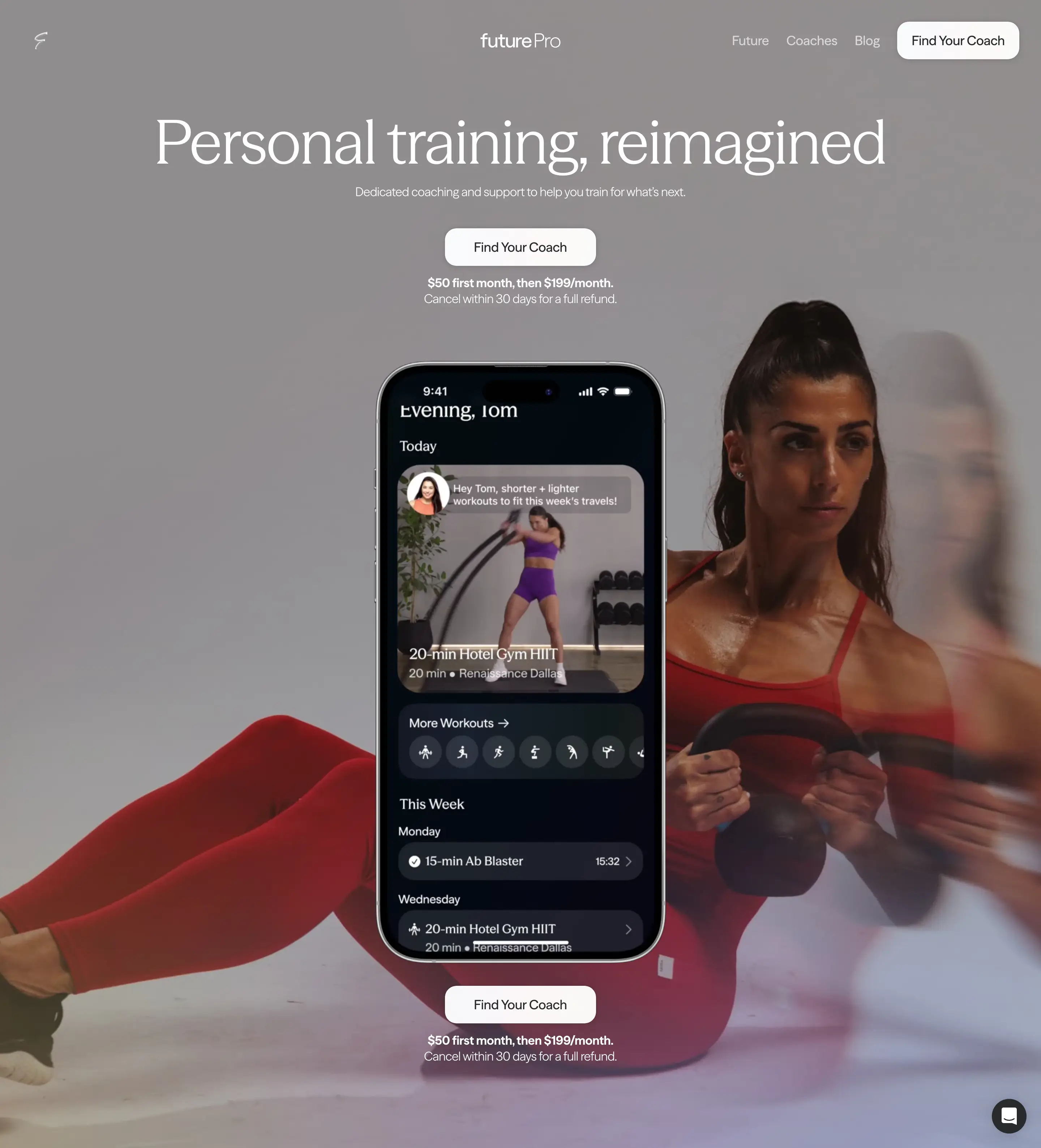 Future Personal Training Hero Design