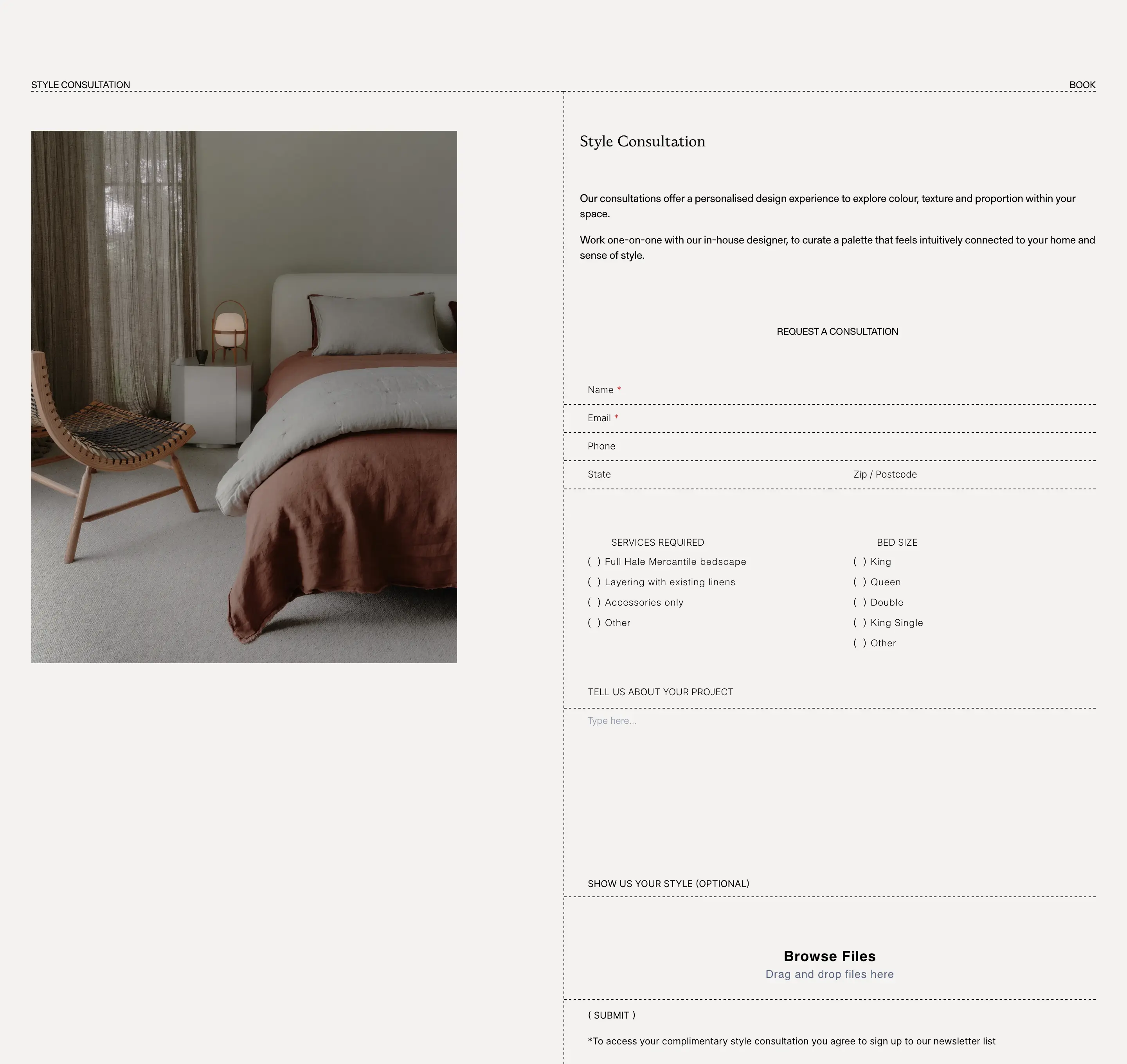 Hale Mercantile Service Contact Form Design