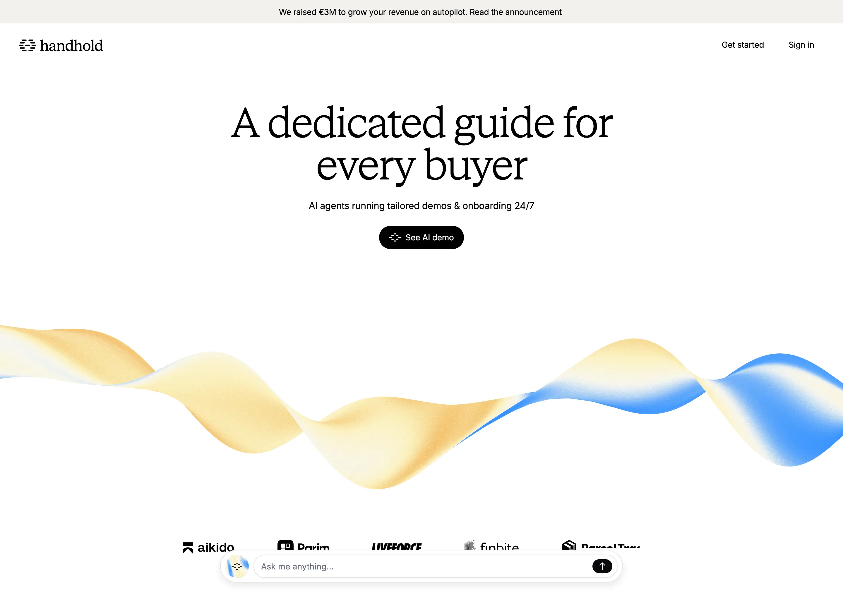 Handhold Main Pitch Introduction Header Design