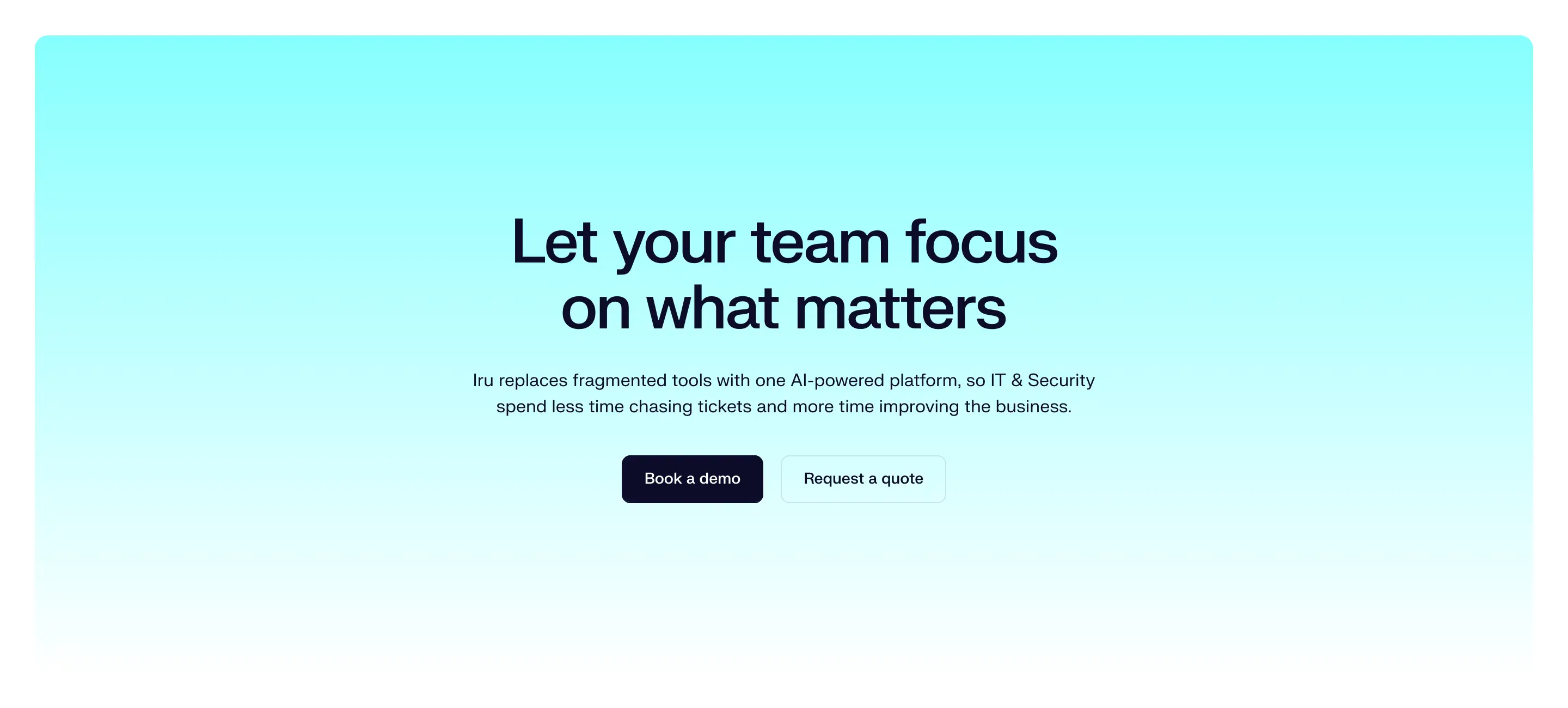 Iru Team Efficiency CTA Design
