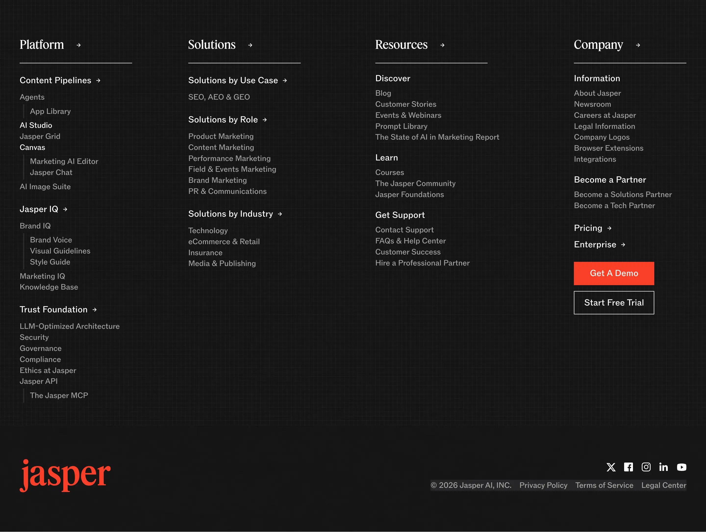 Jasper Navigation Footer Design