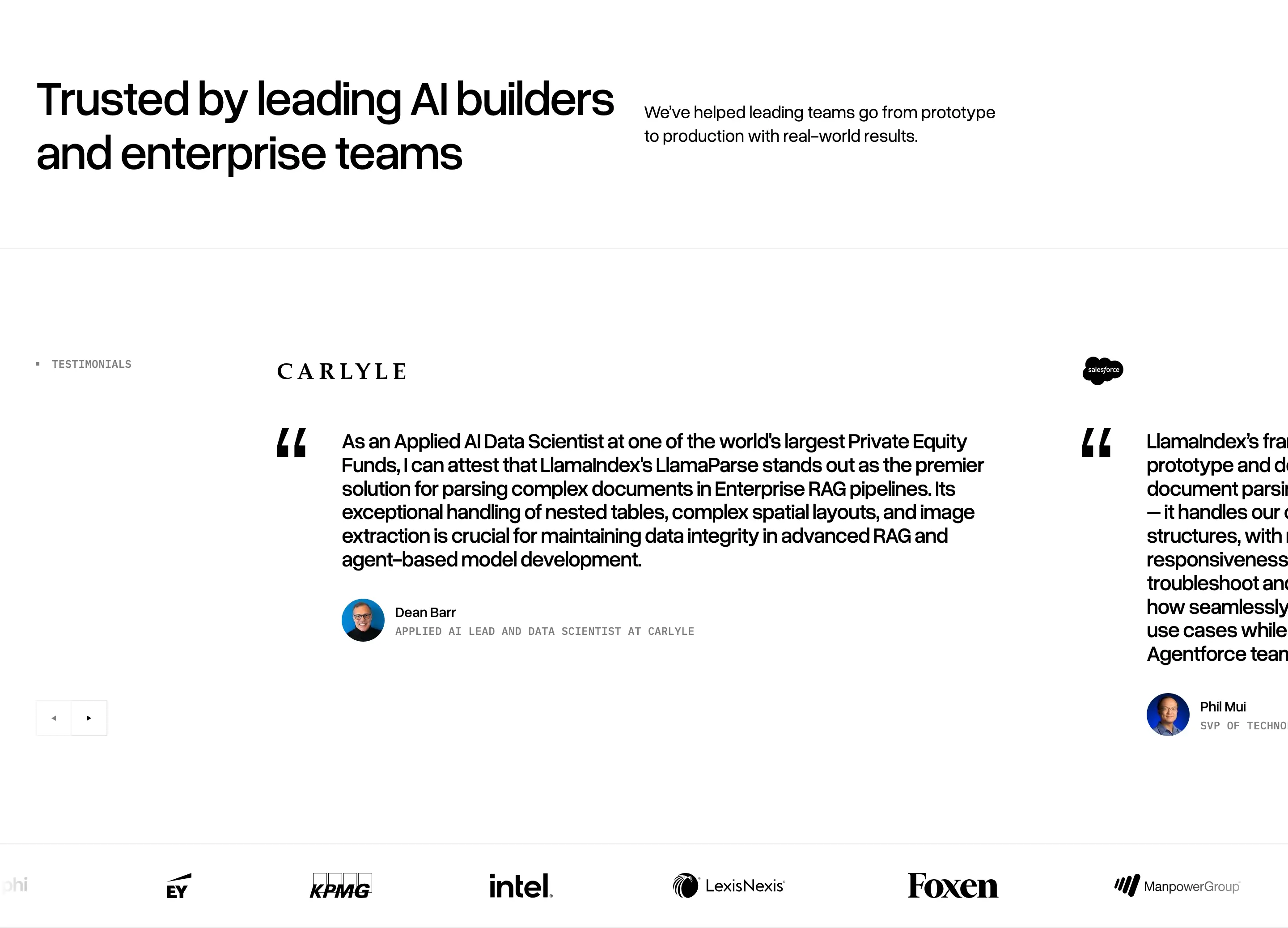 LlamaIndex Customer Proof Testimonial Design