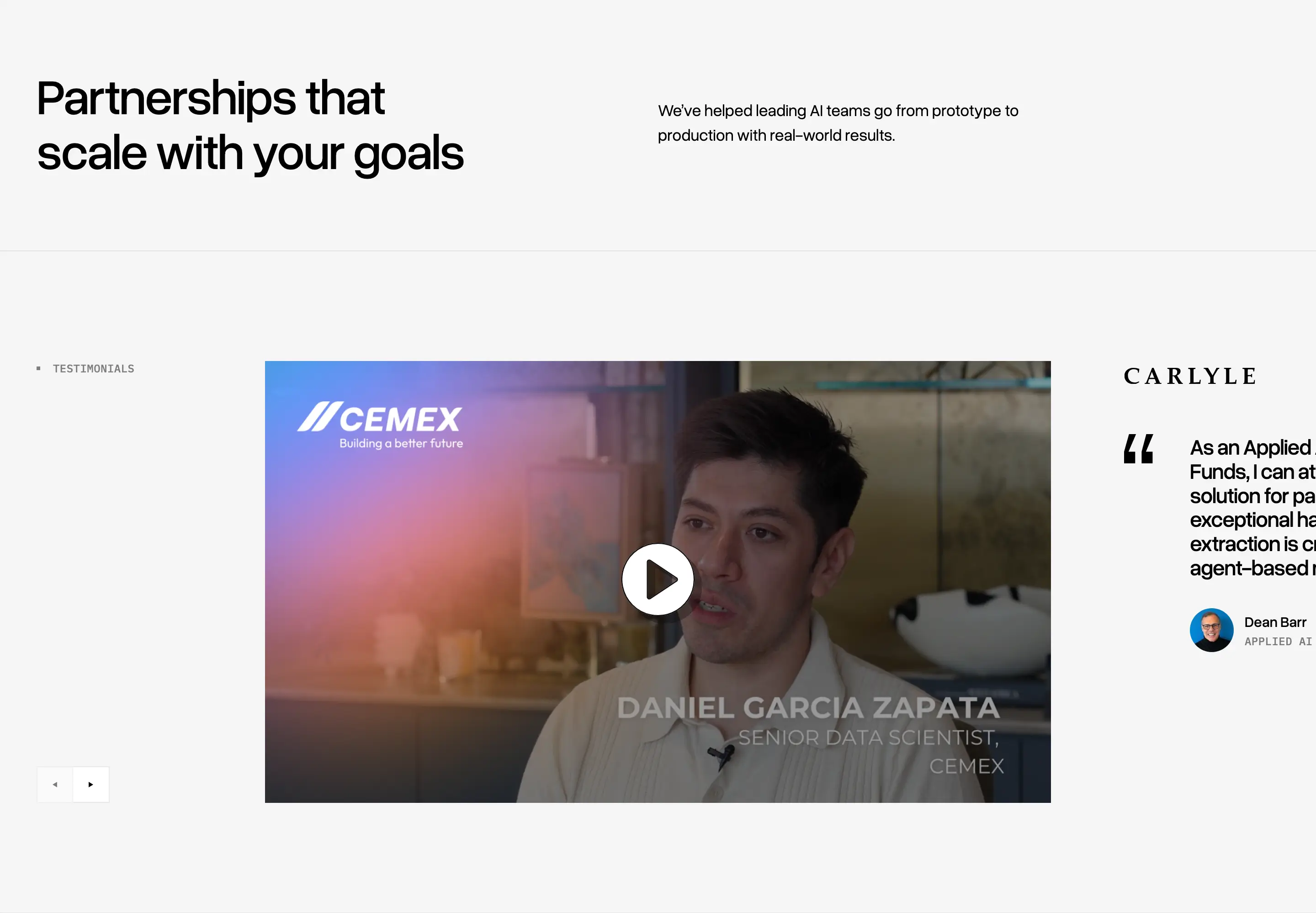 LlamaIndex Partnership Testimonial Design