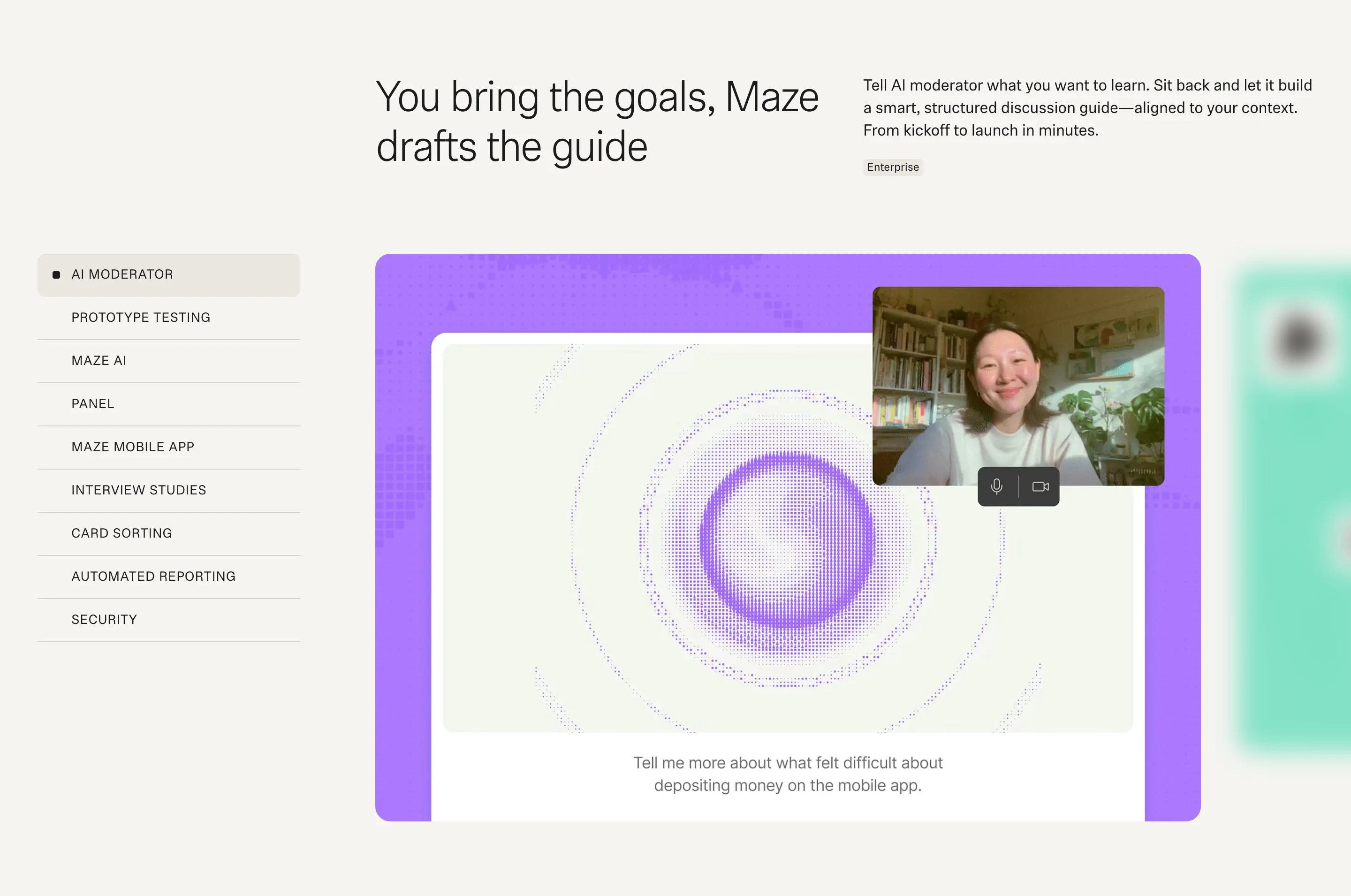 Maze Product Capabilities Vertical Tabs Design