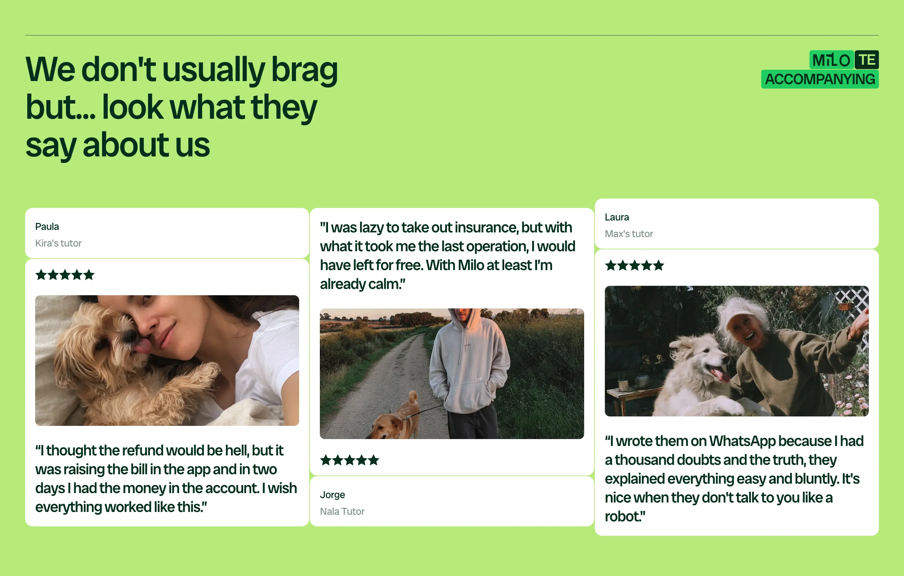 Milo Customer Feedback Social Proof Design