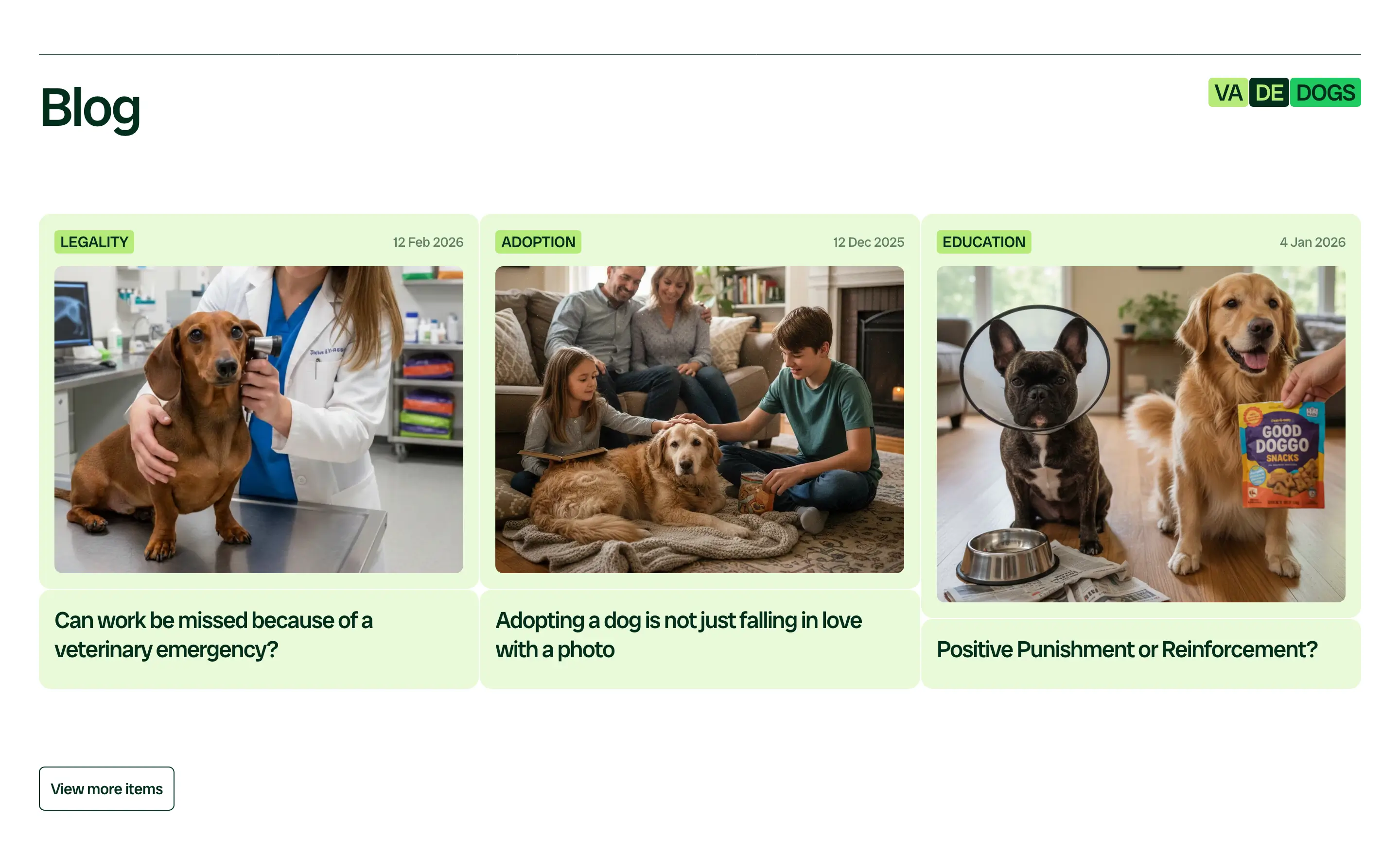Milo Recent Articles Content Grid Design