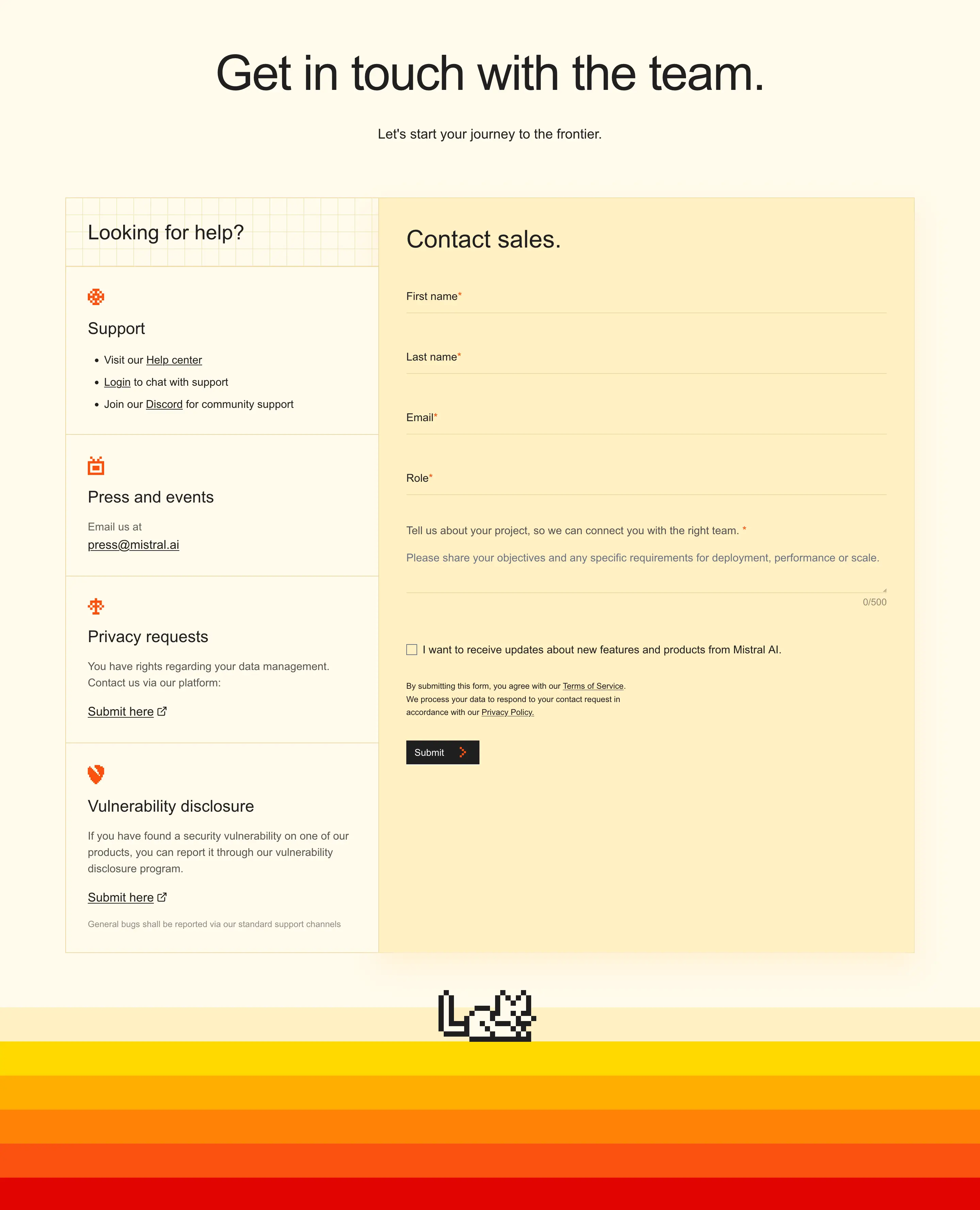 Mistral Get In Touch Contact Form Design