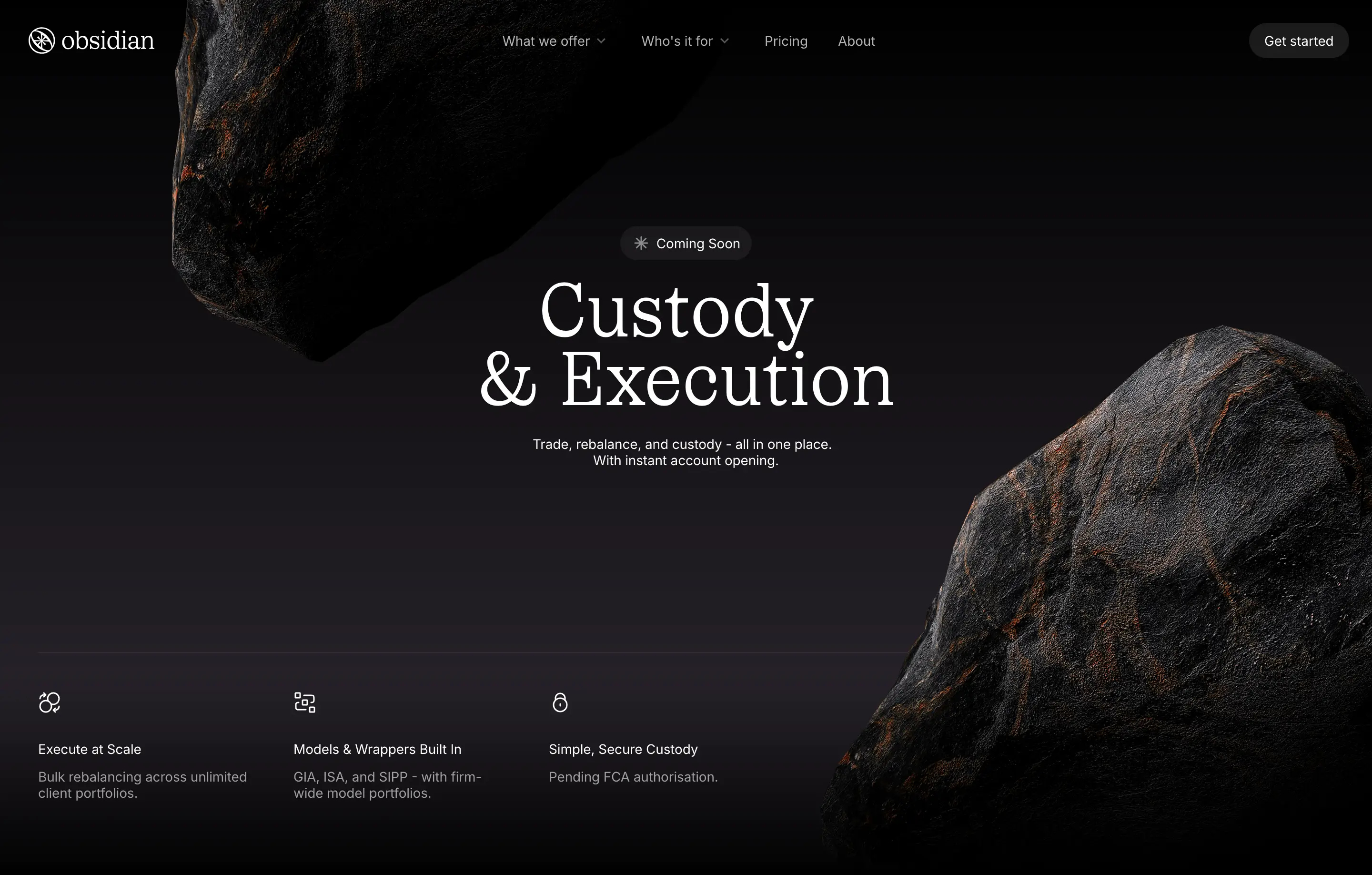 Obsidian Custody Hero Design