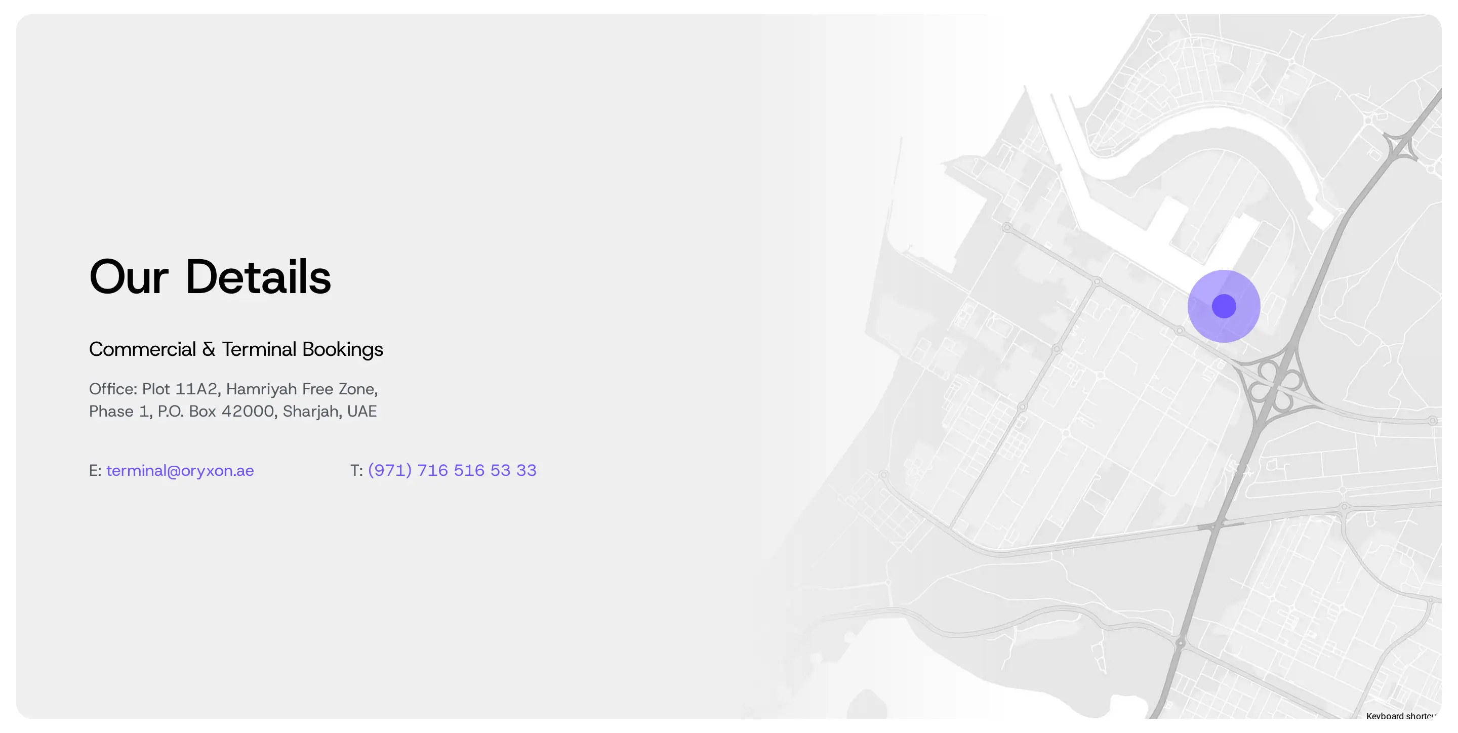 Oryxon Location Contact Design
