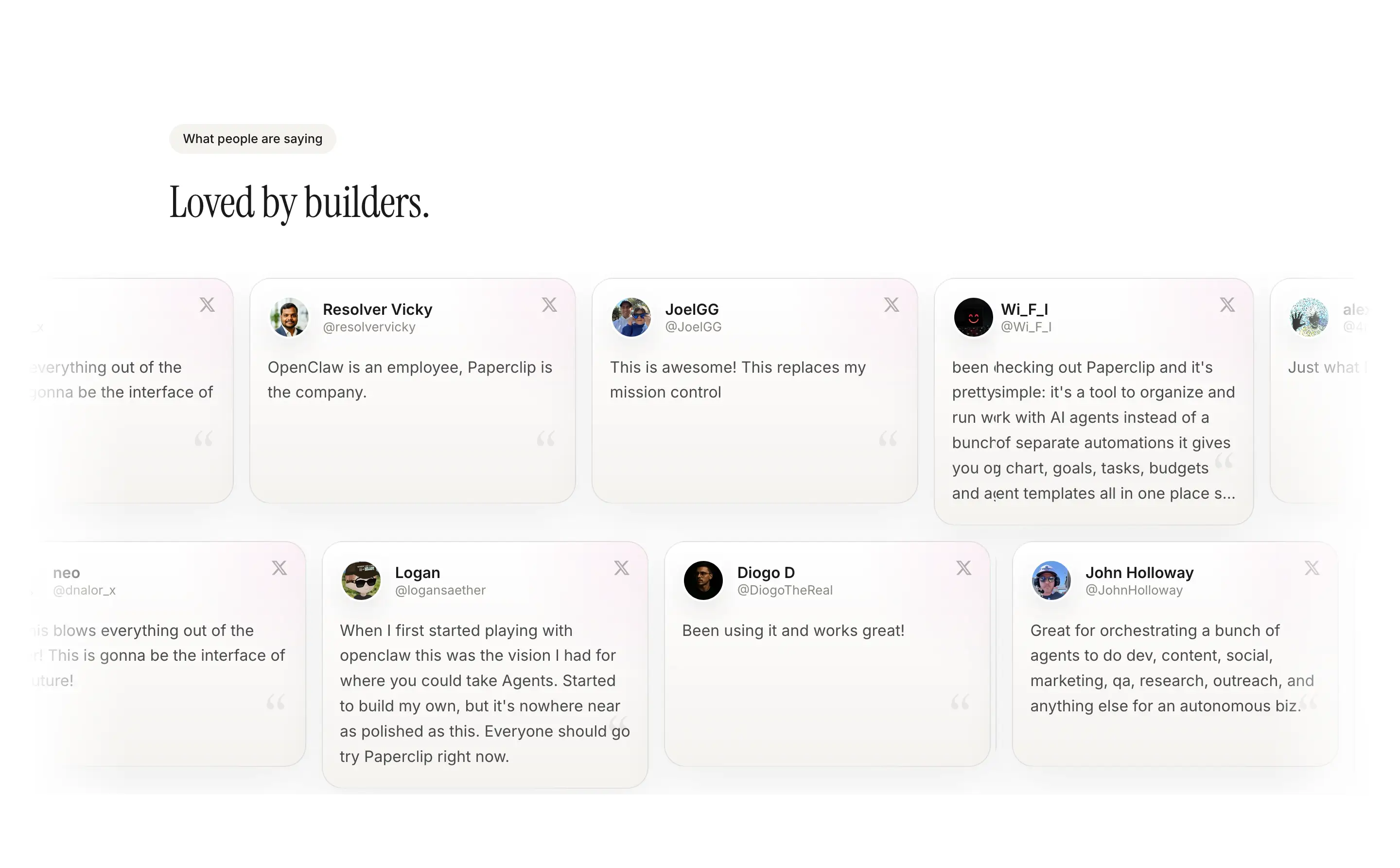 Paperclip User Testimonial Design