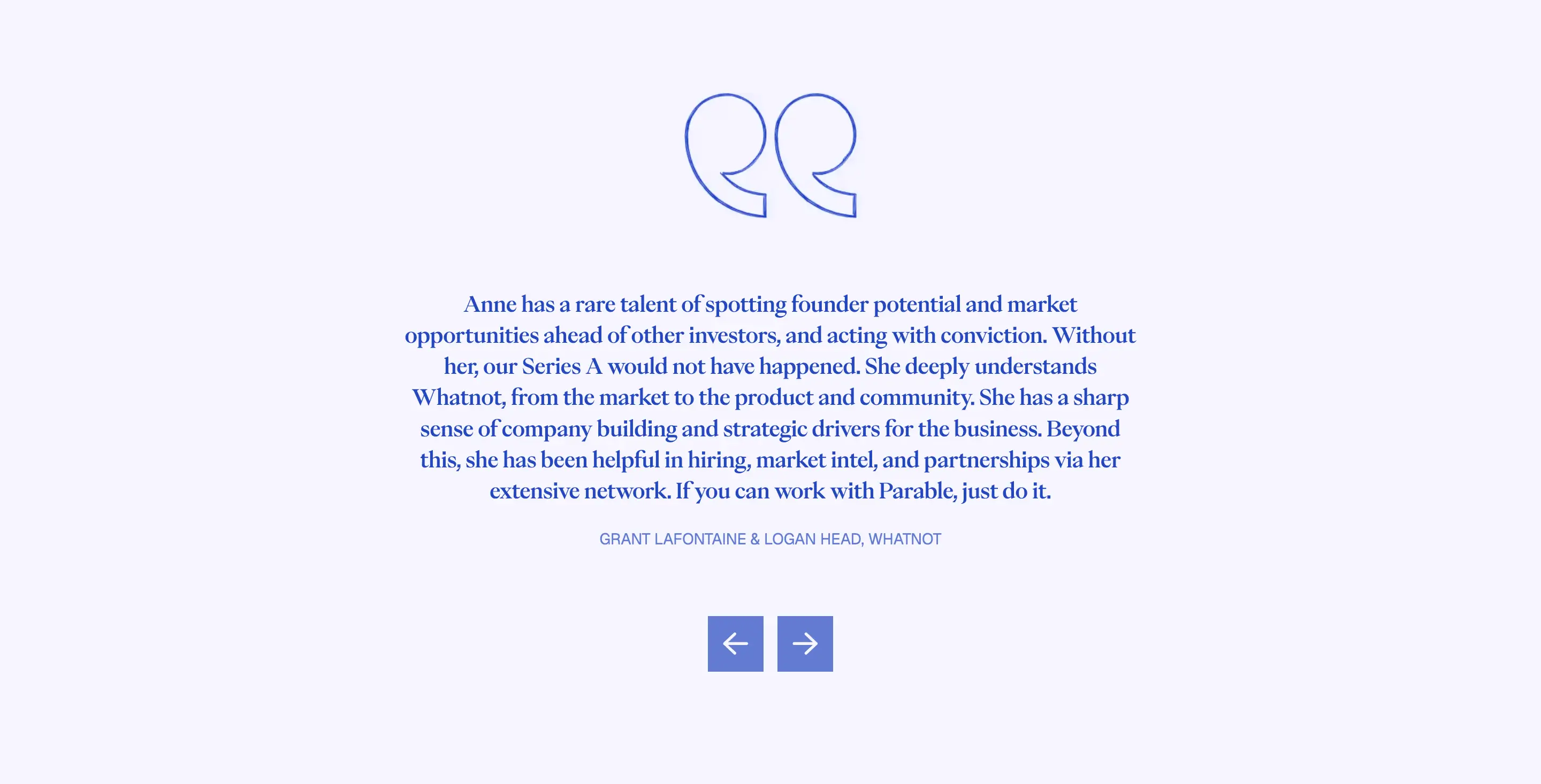 Parable Founder Testimonial Design