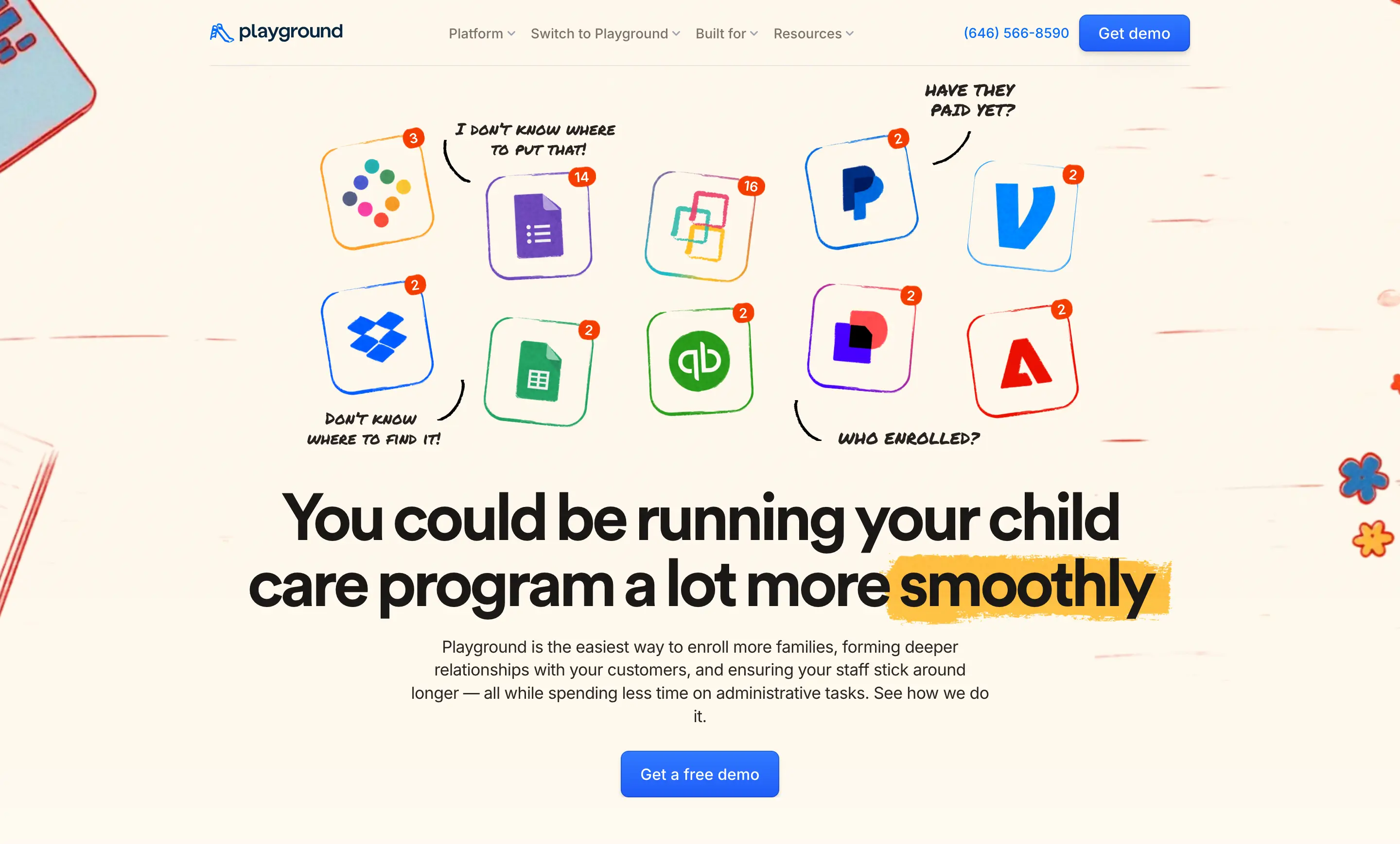 Playground Childcare Management Hero Design