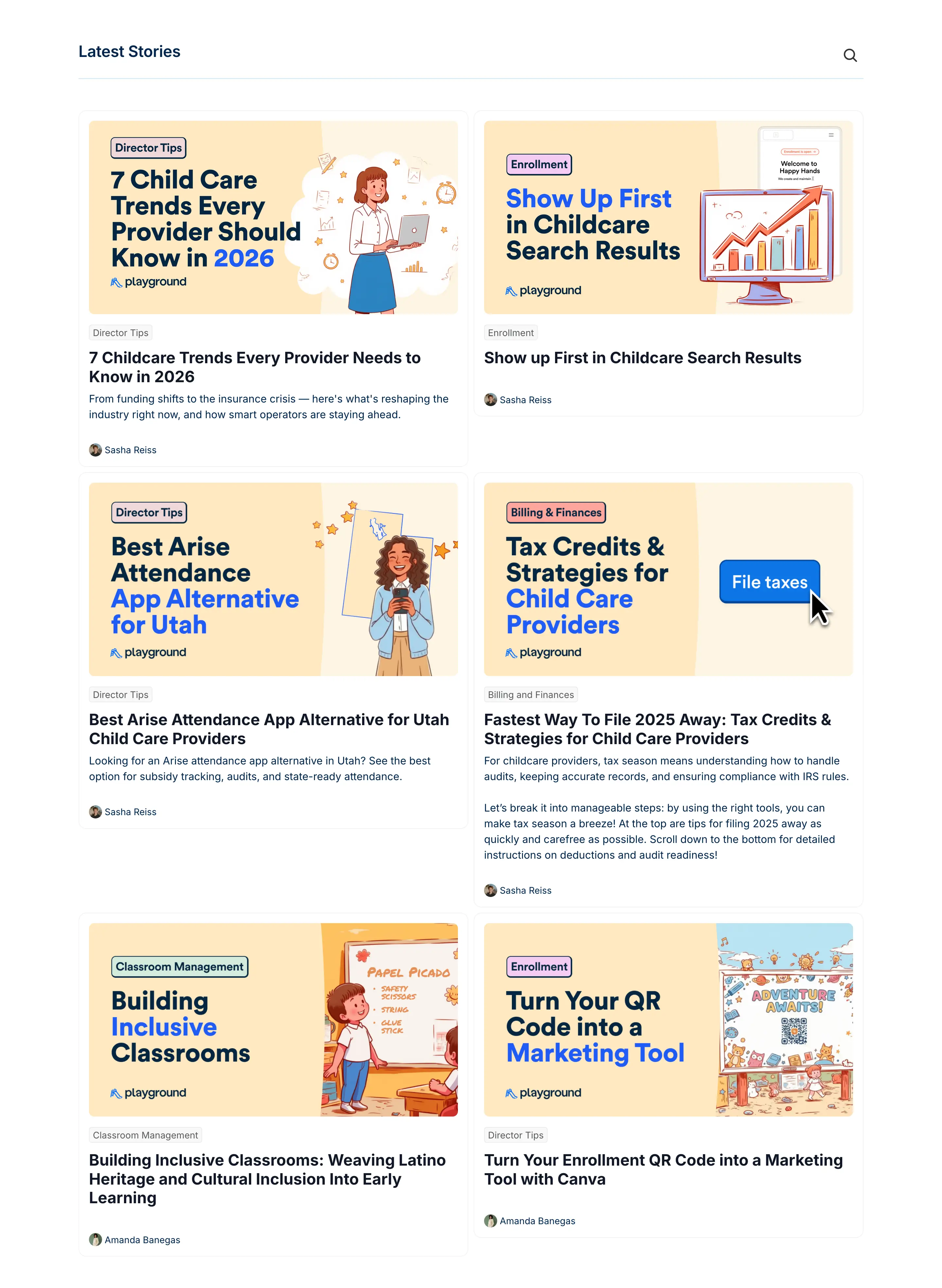 Playground Education Blog Design