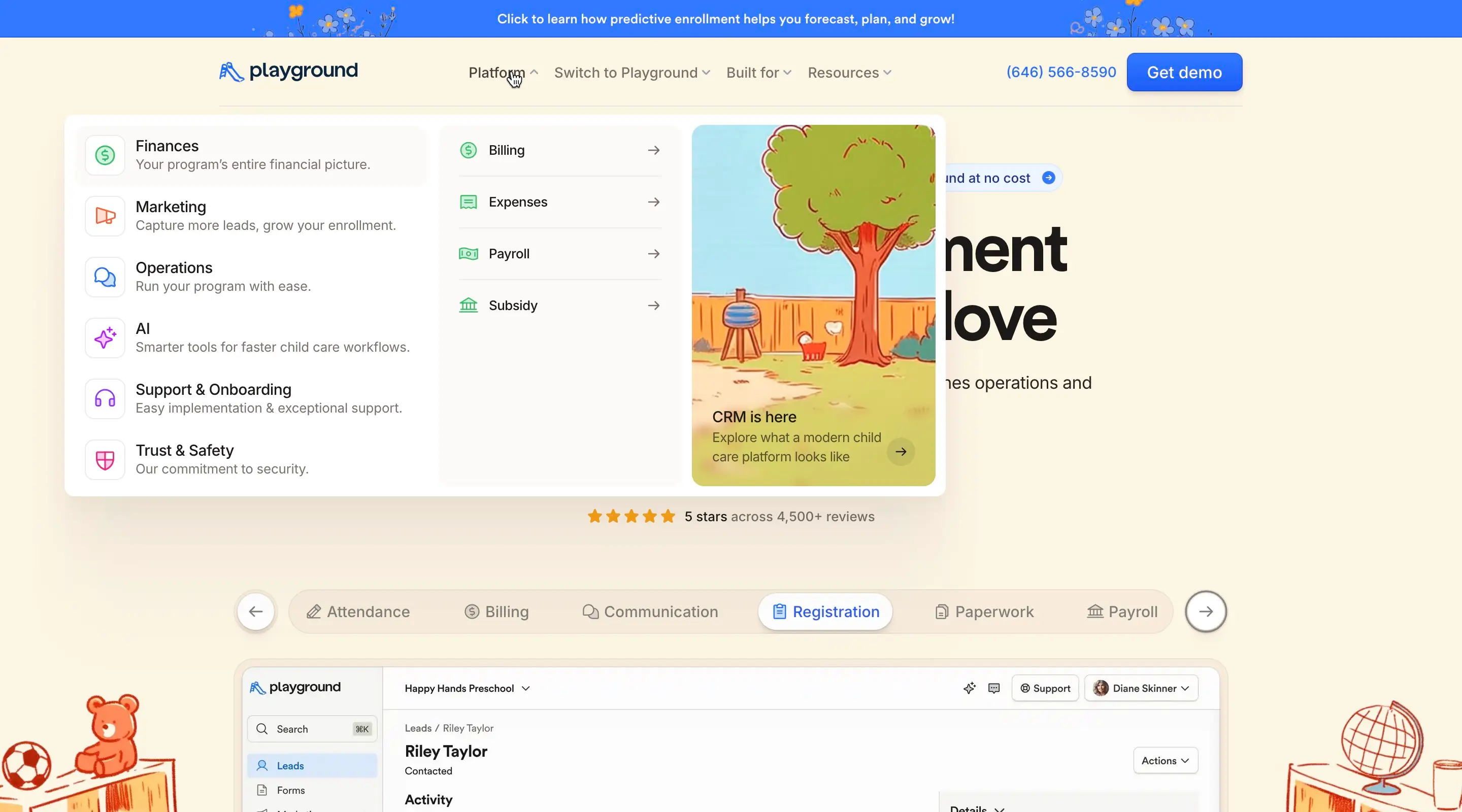 Playground Platform Mega Menu Design