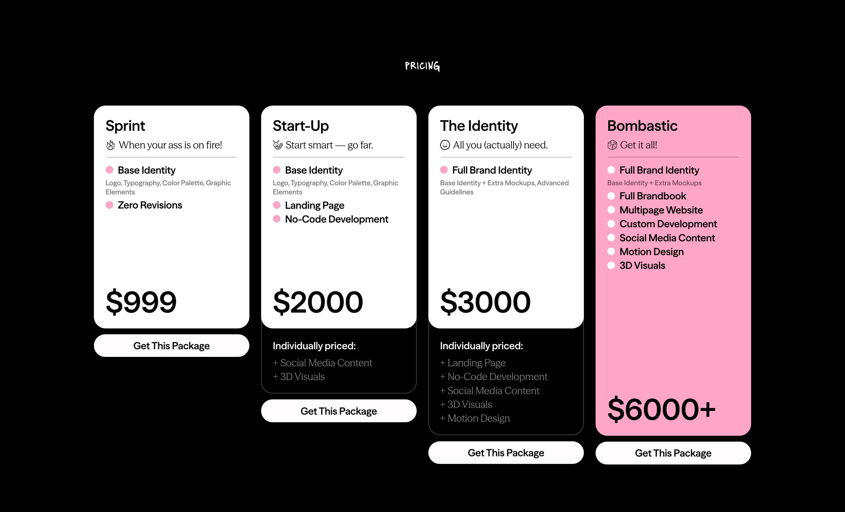 Poch Package Pricing Design