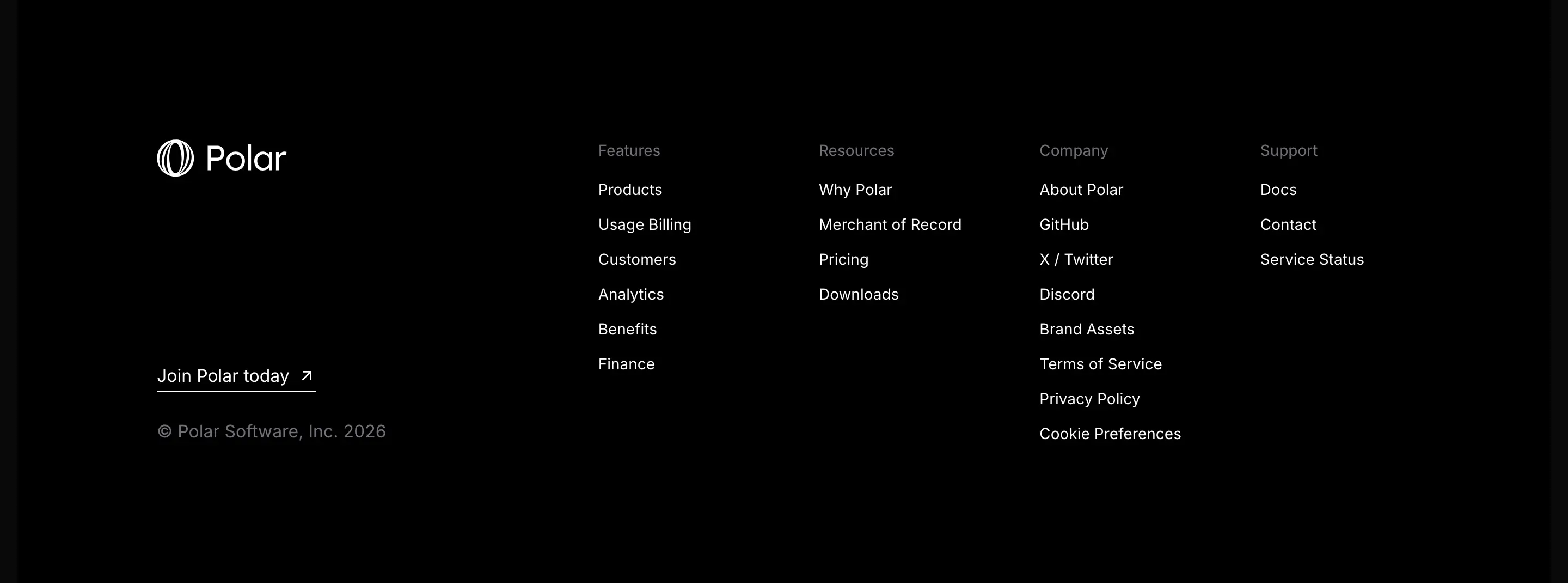 Polar Site Navigation Footer Design