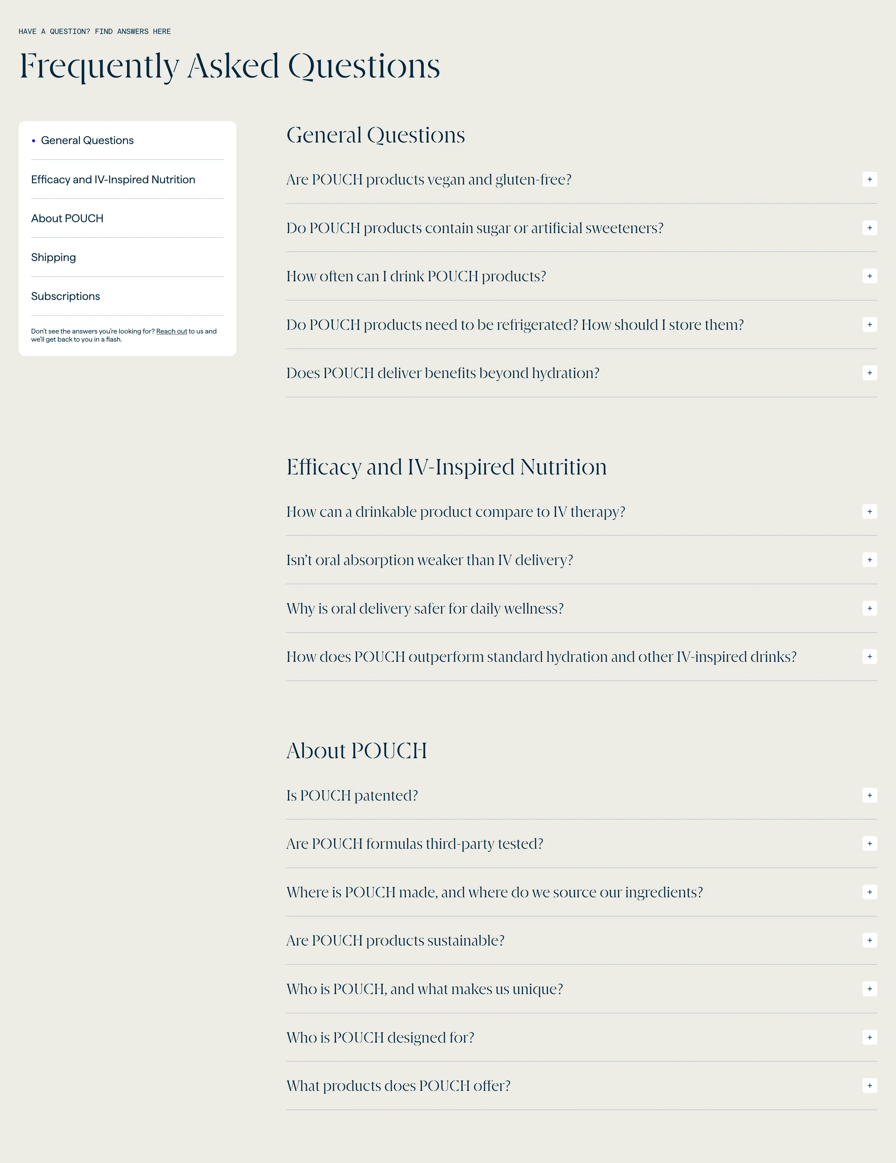 Pouch Common FAQ Design