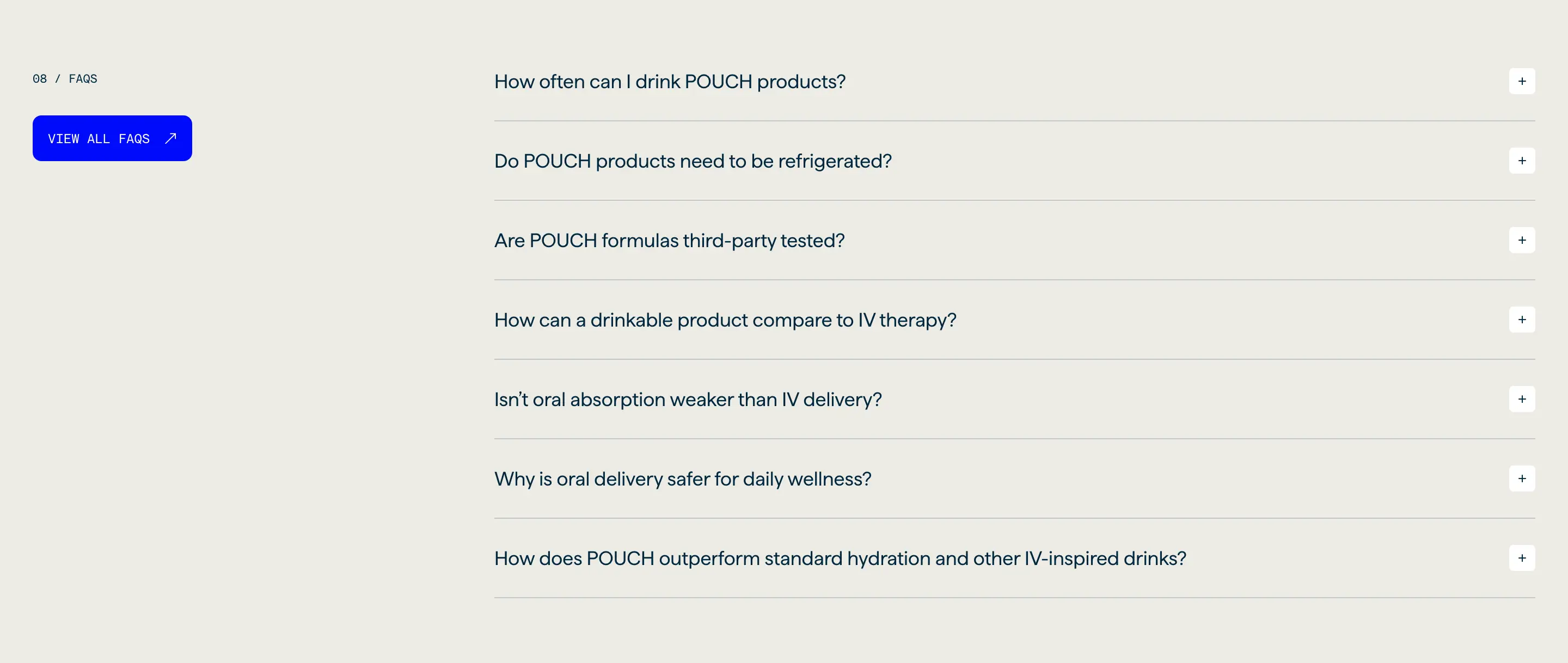 Pouch Product Accordion List Design